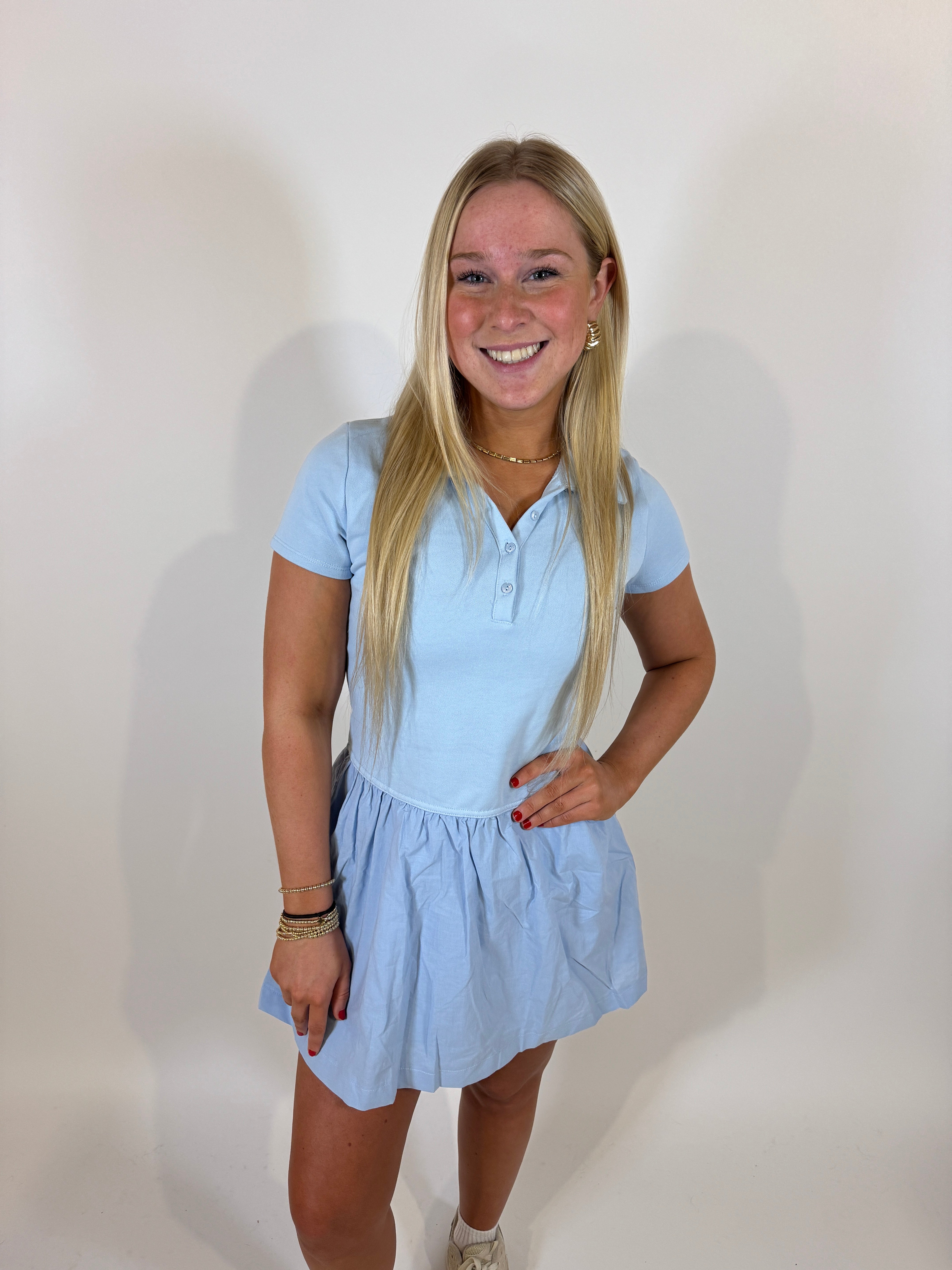 Collared Drop Waist Dress