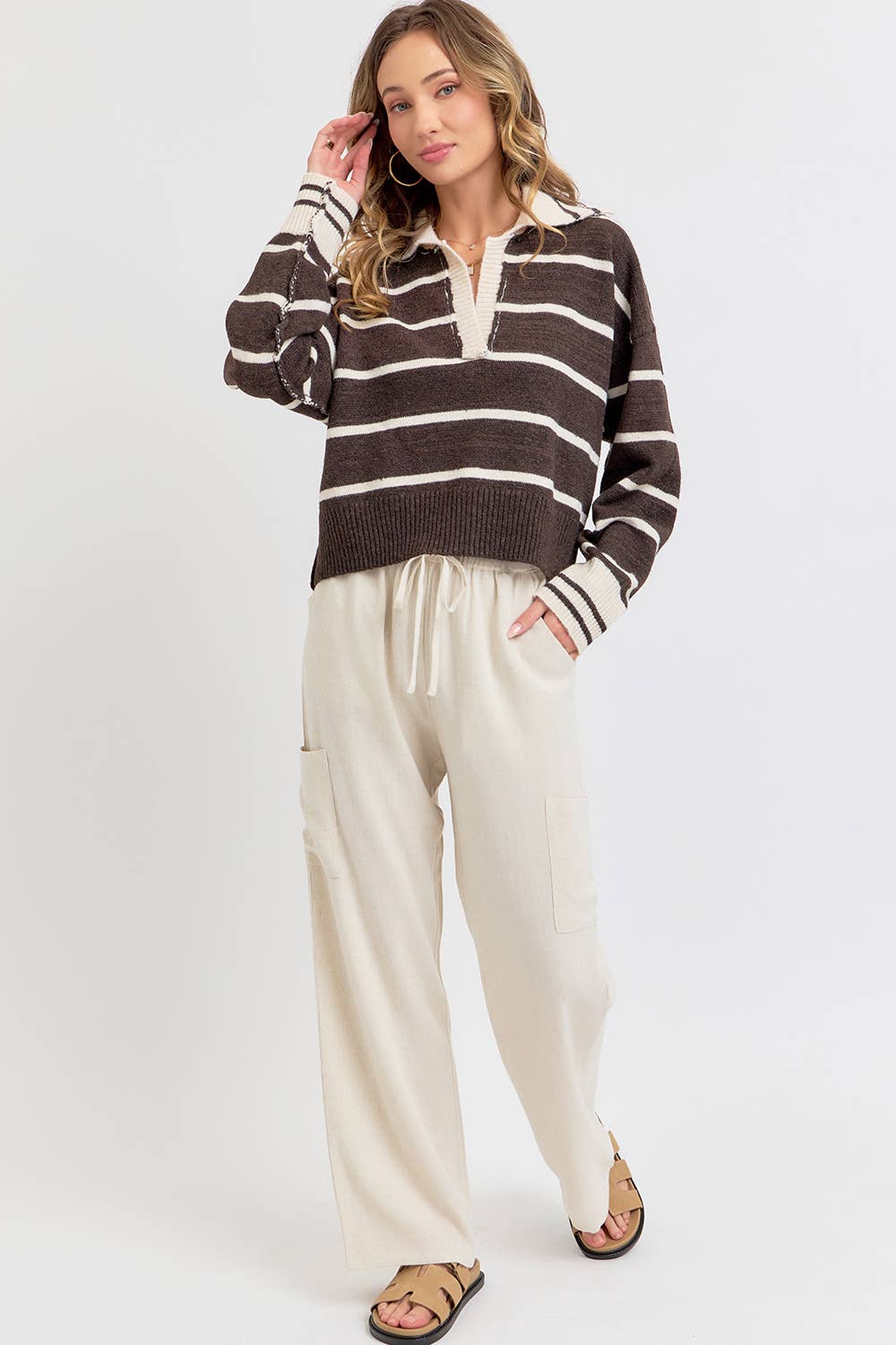Linen Pull-On Pants