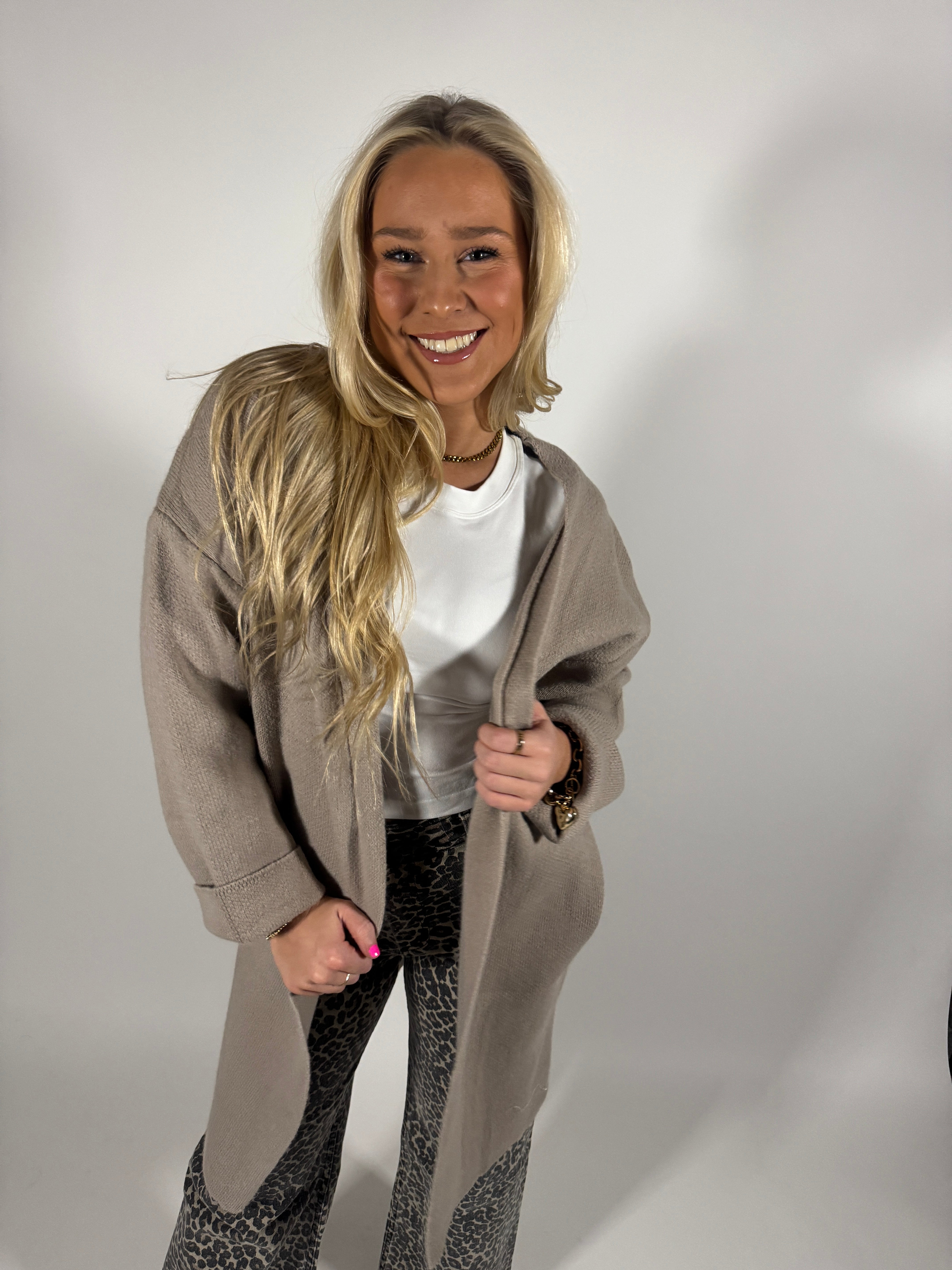 Over-The-Knee Knitted Cardigan Sweater