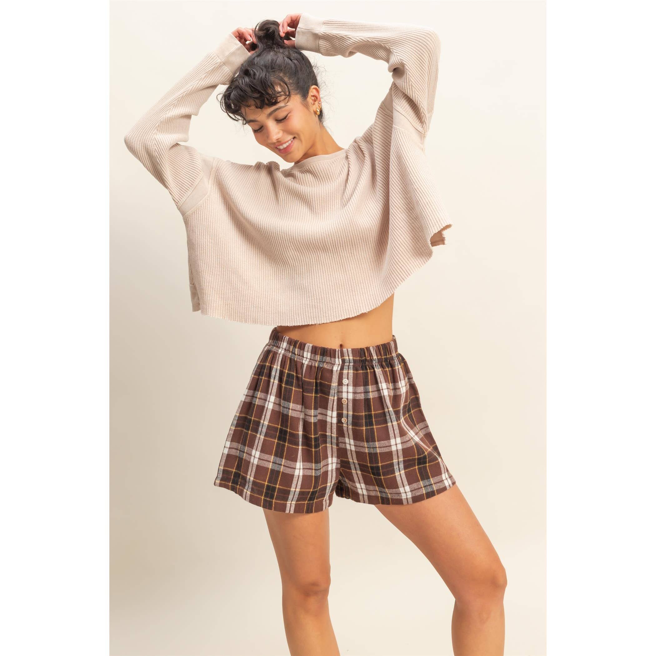 Button-Front Flannel Boxer Shorts