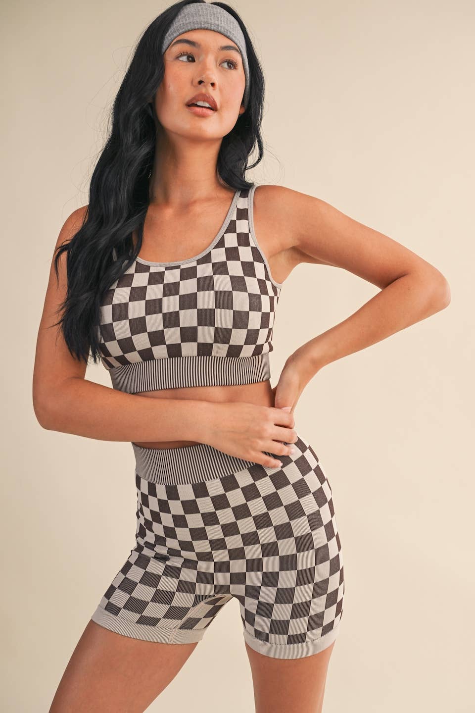 Checkmate Cropped Two Piece Set
