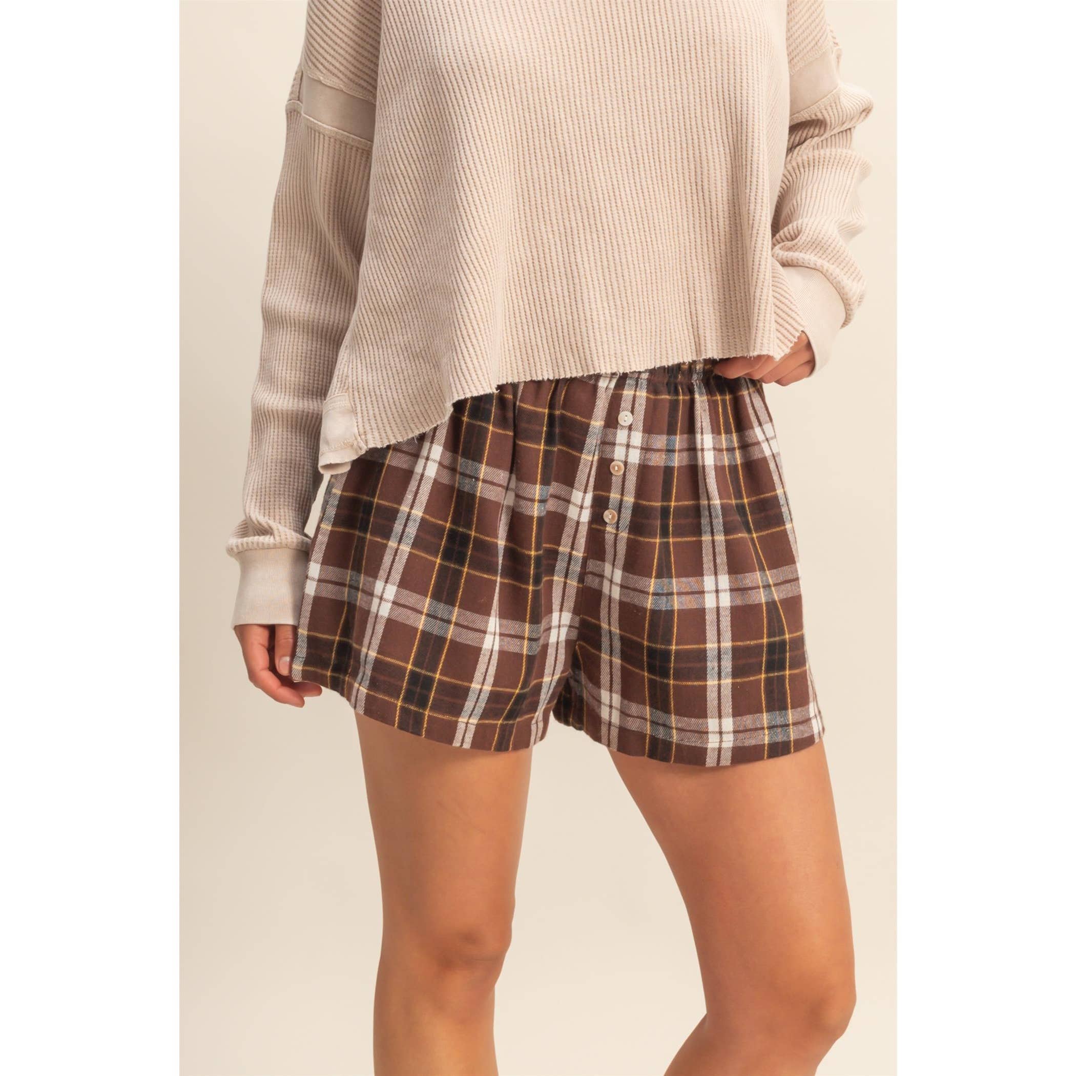 Button-Front Flannel Boxer Shorts