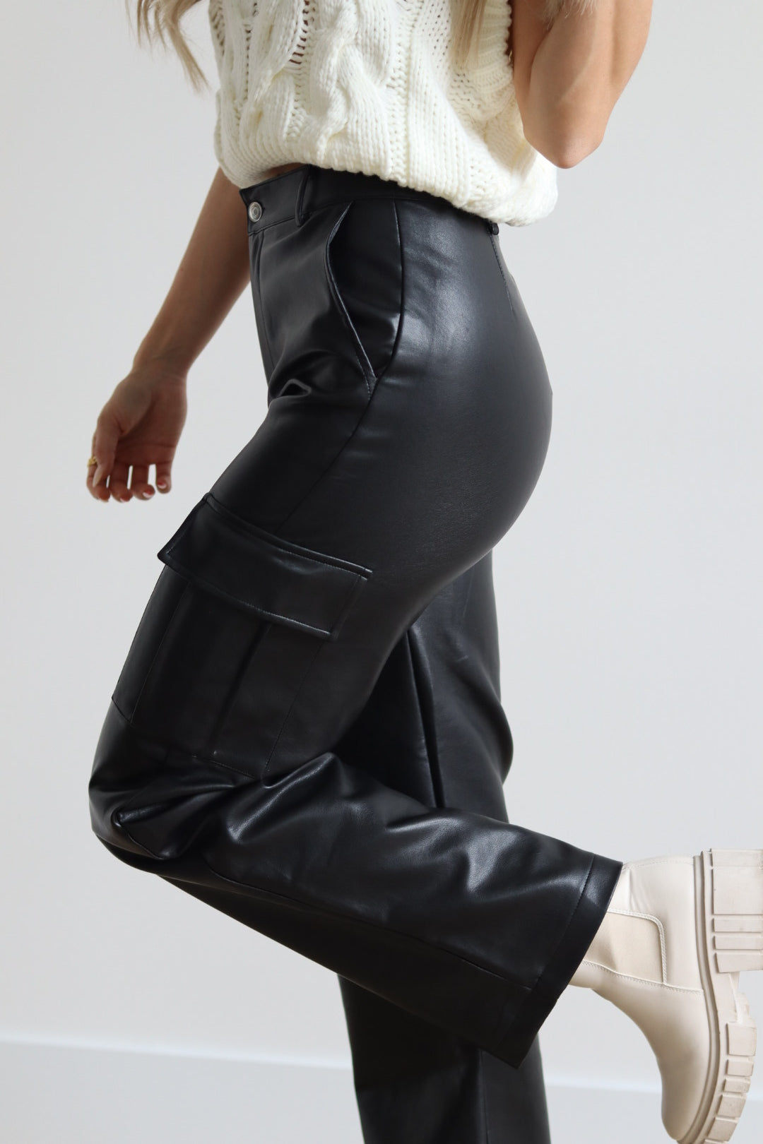Leather Cargo Pant