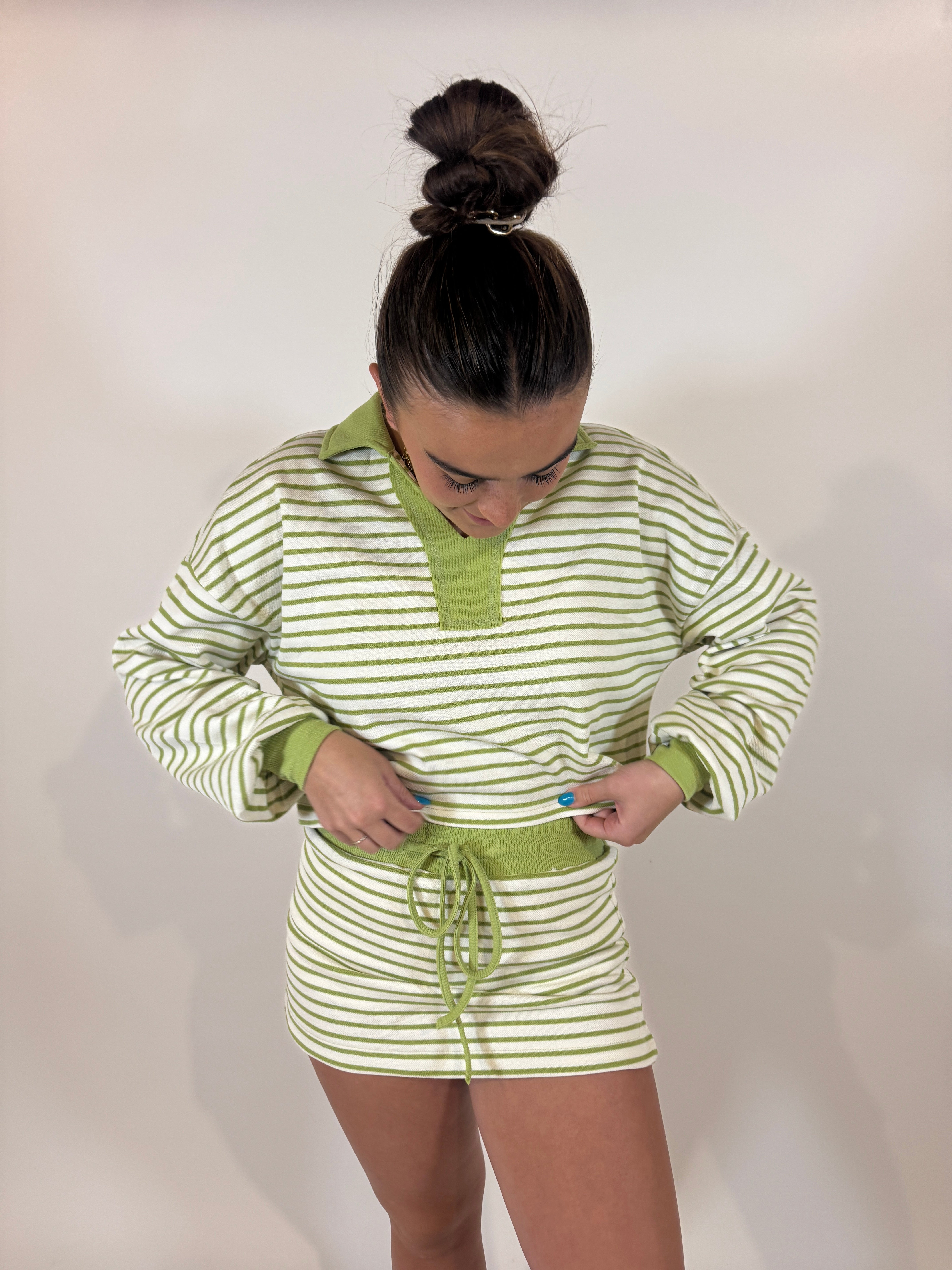 Avocado Striped Skort Set