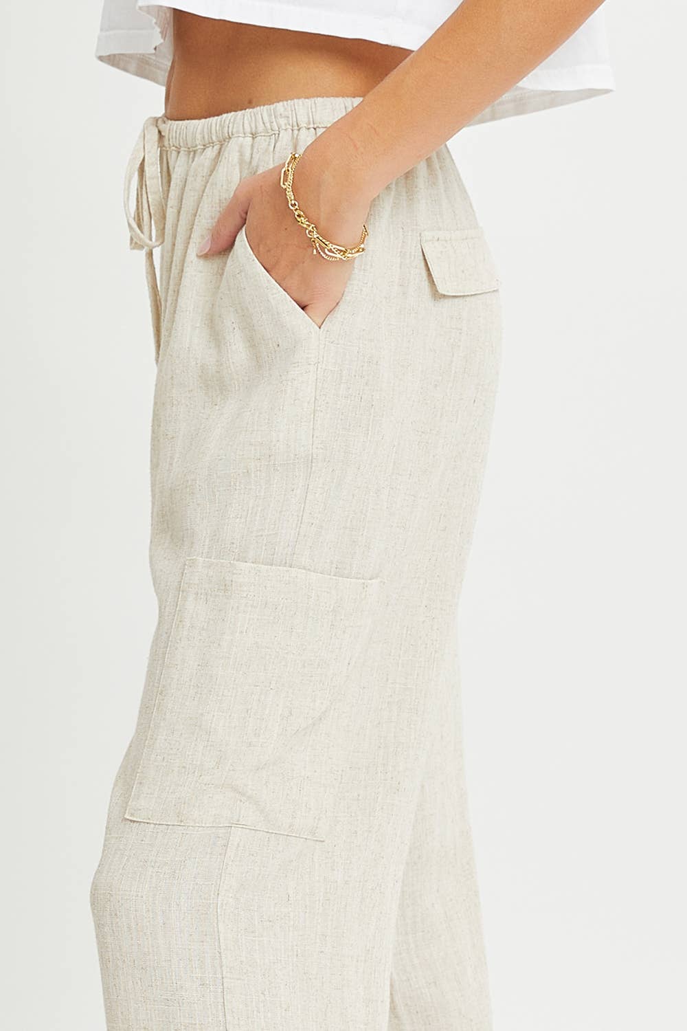 Linen Pull-On Pants