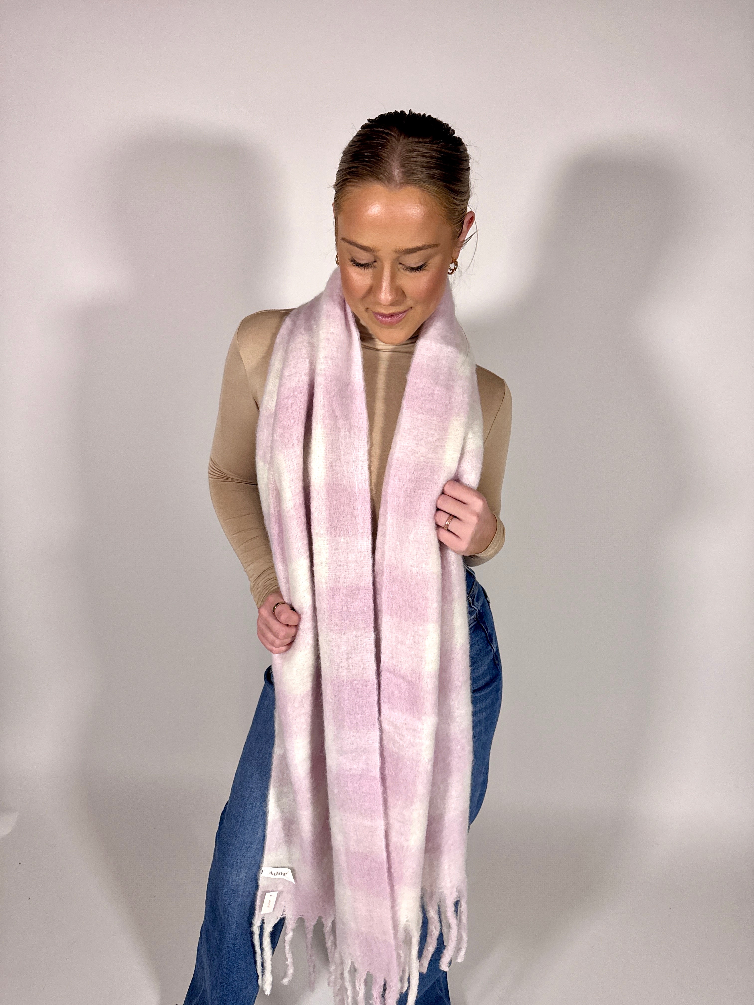 Gingham Fleece Scarf