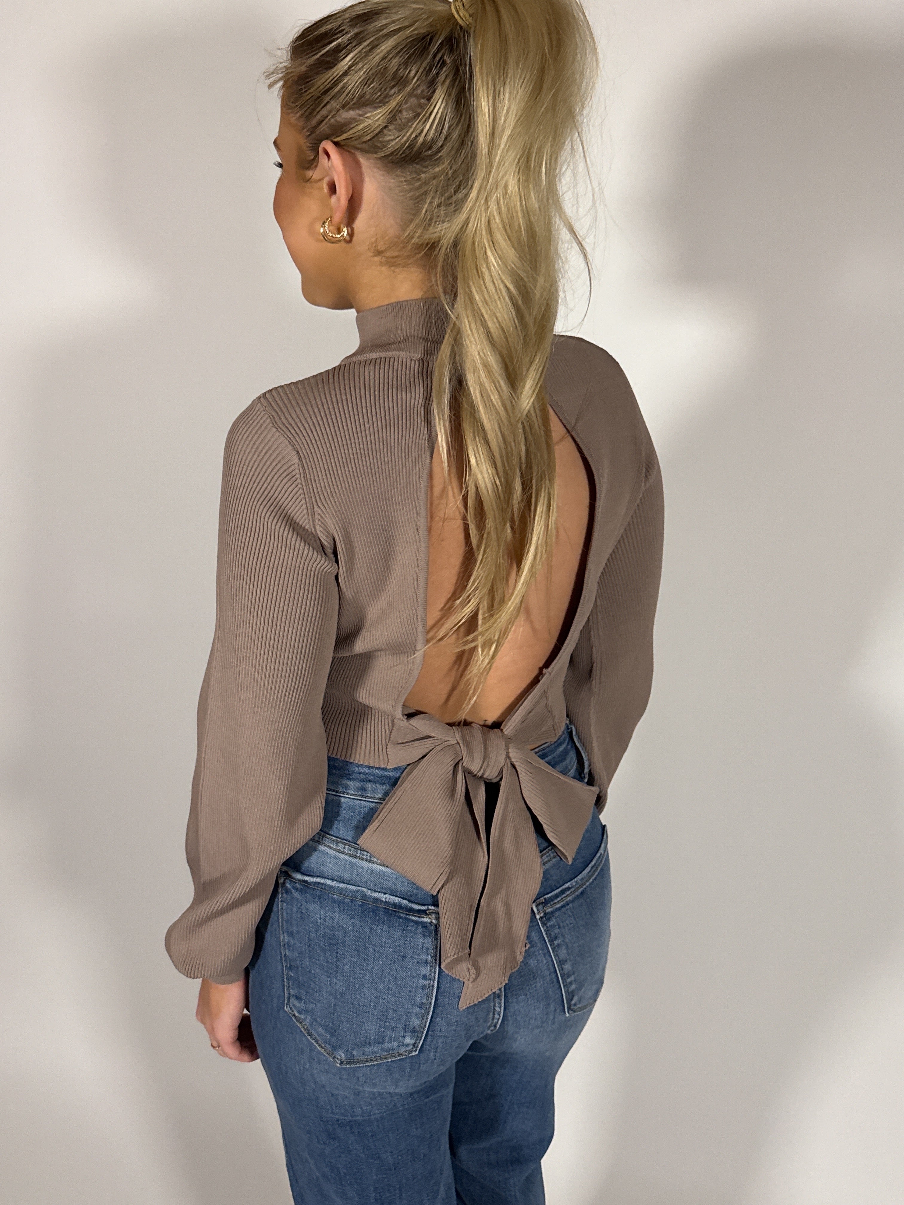Open Back Bow Sweater