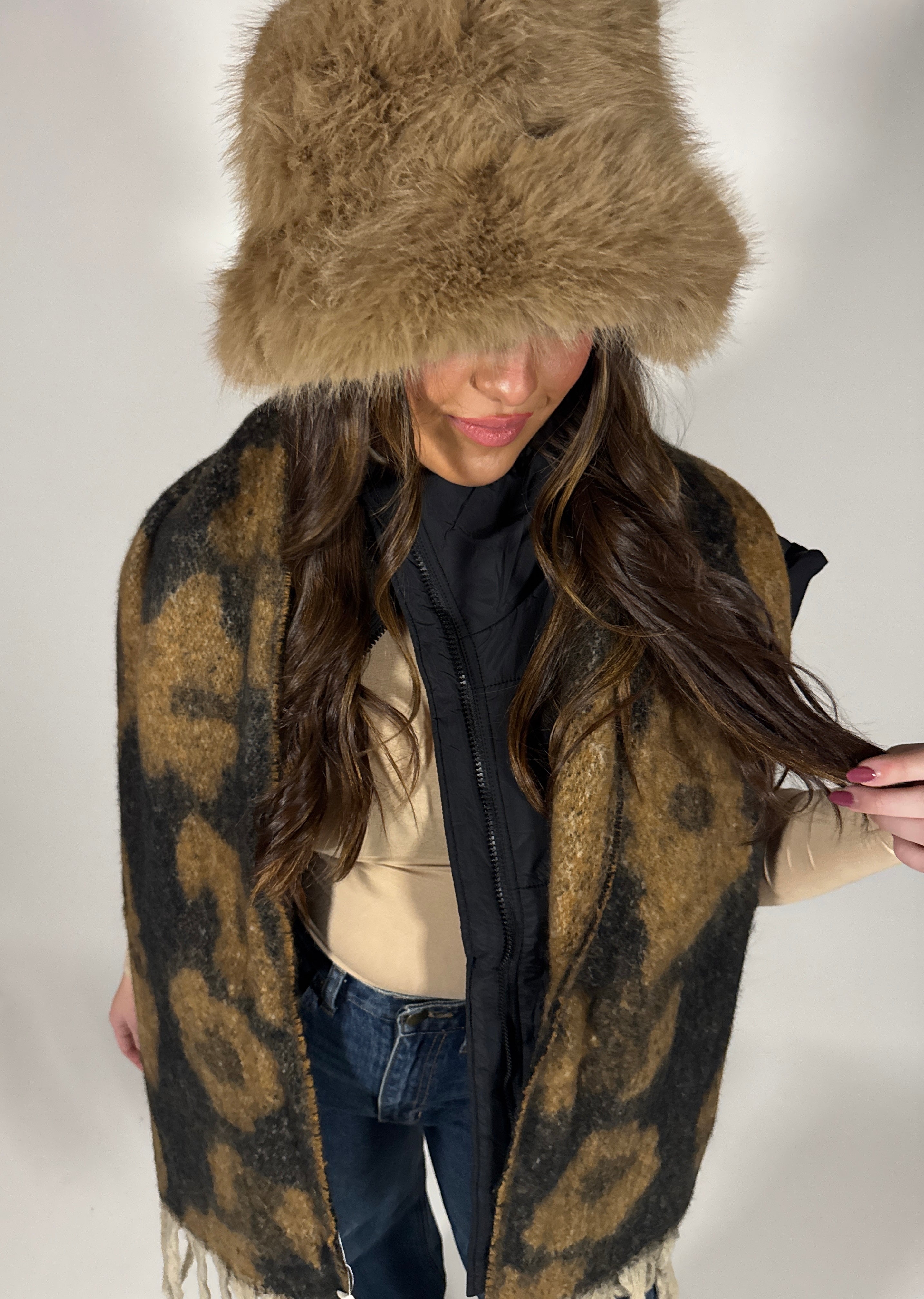 Fuzzy Faux Fur Bucket Hat