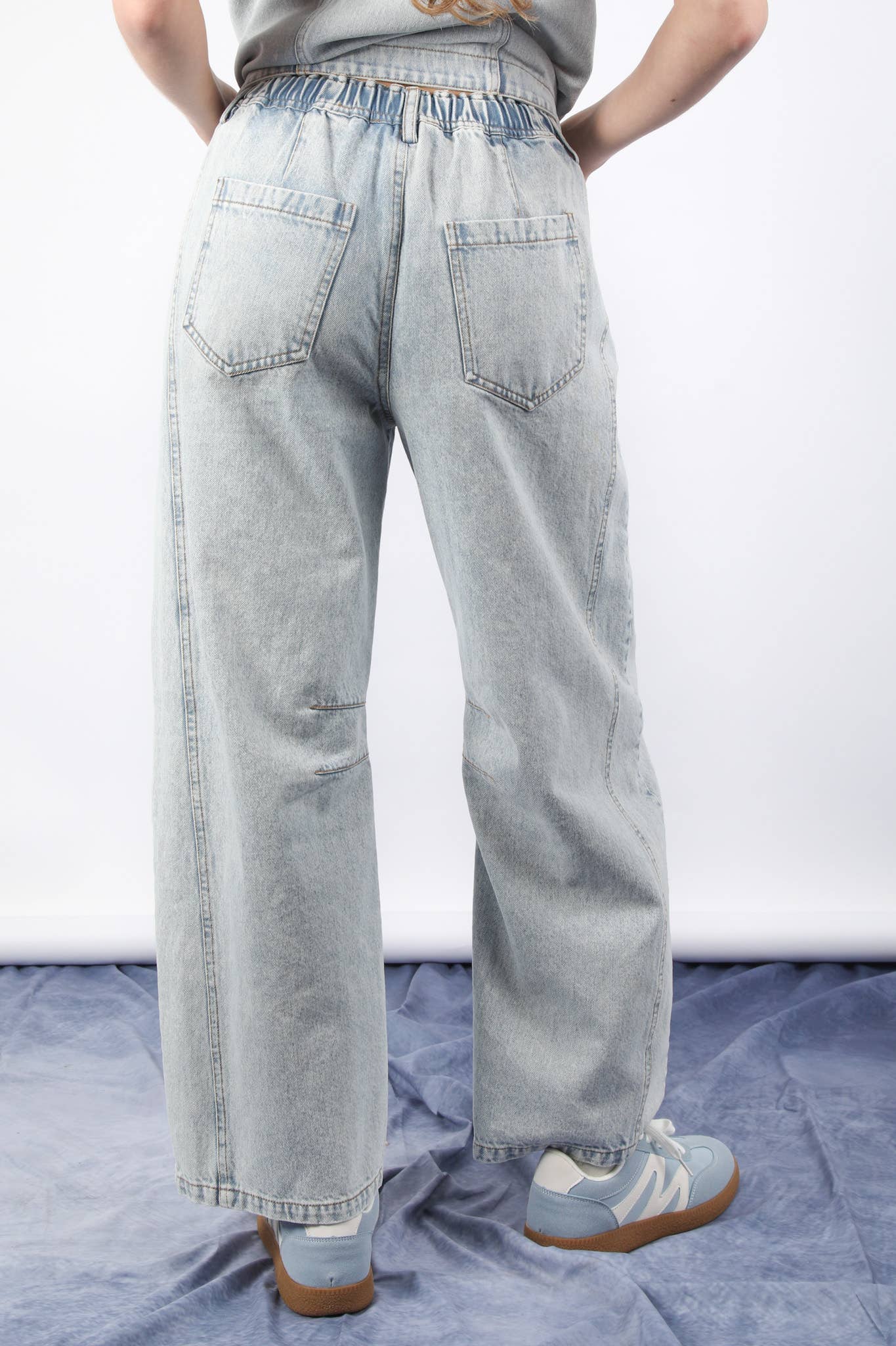 Barrel Leg Comfy Denim Jean Pants