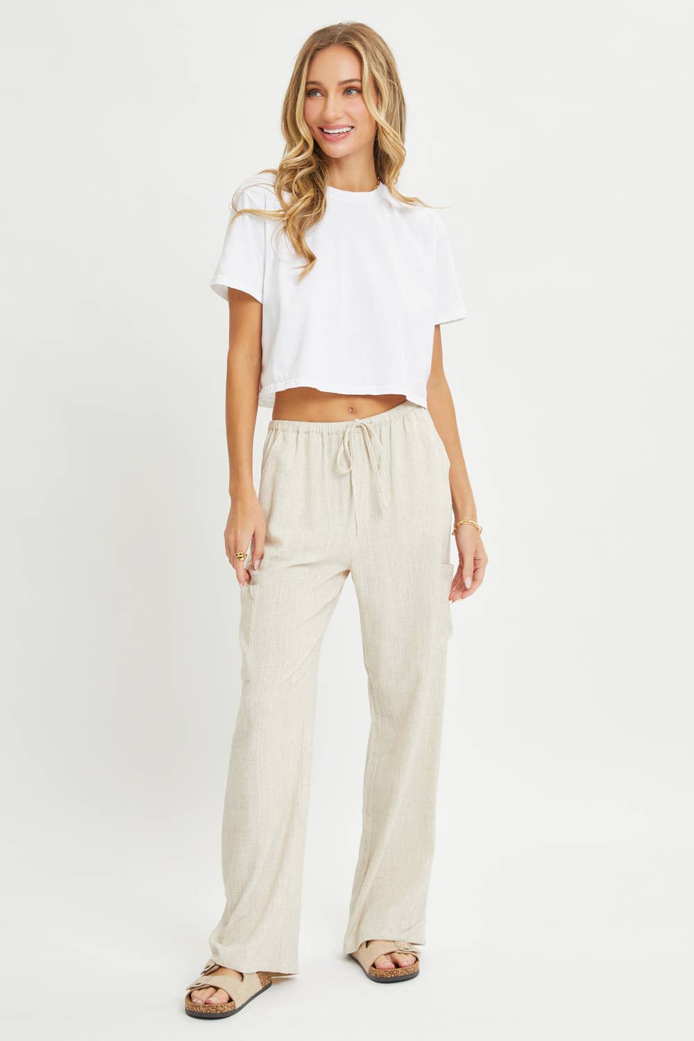 Linen Pull-On Pants