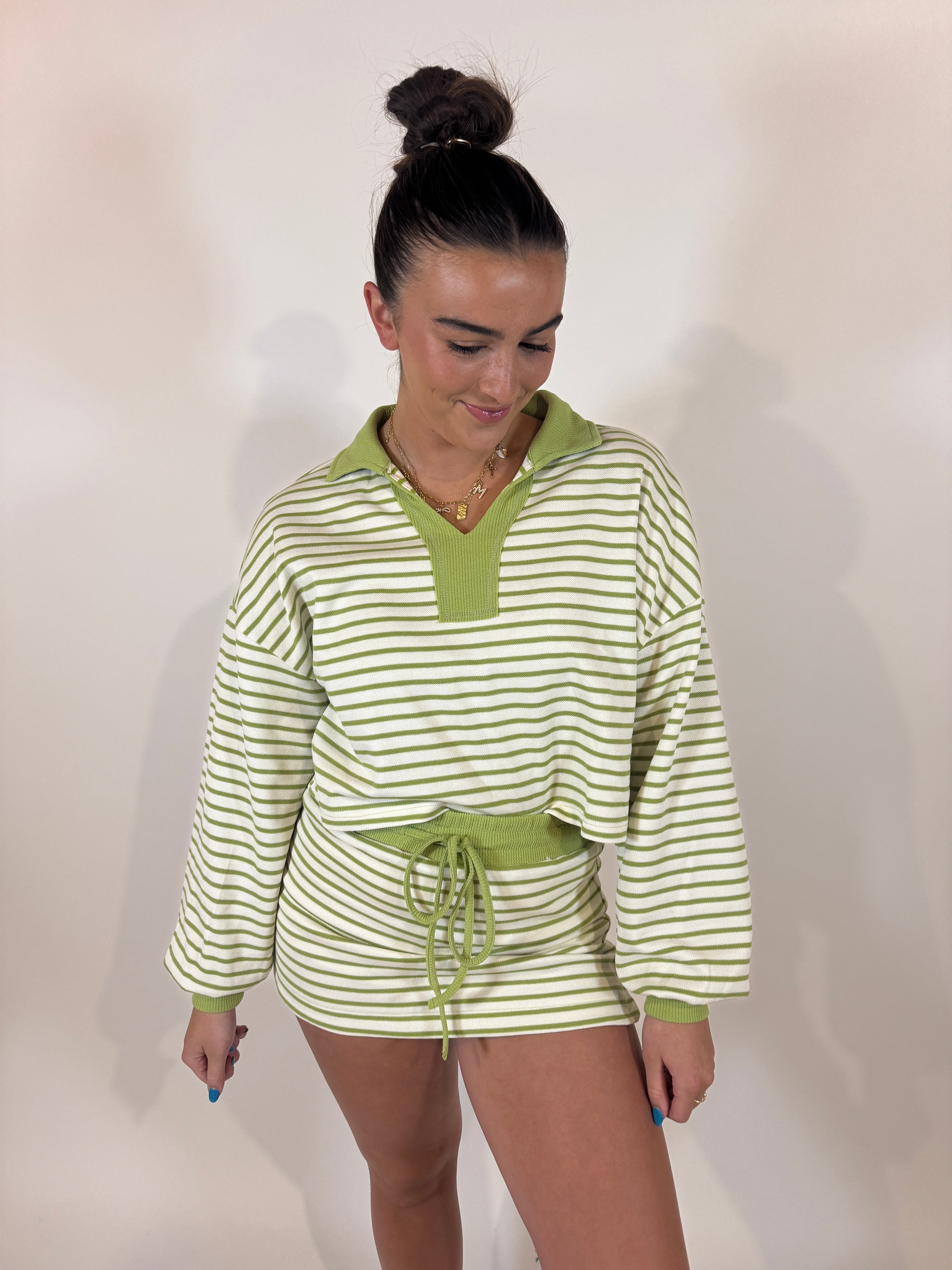 Avocado Striped Skort Set