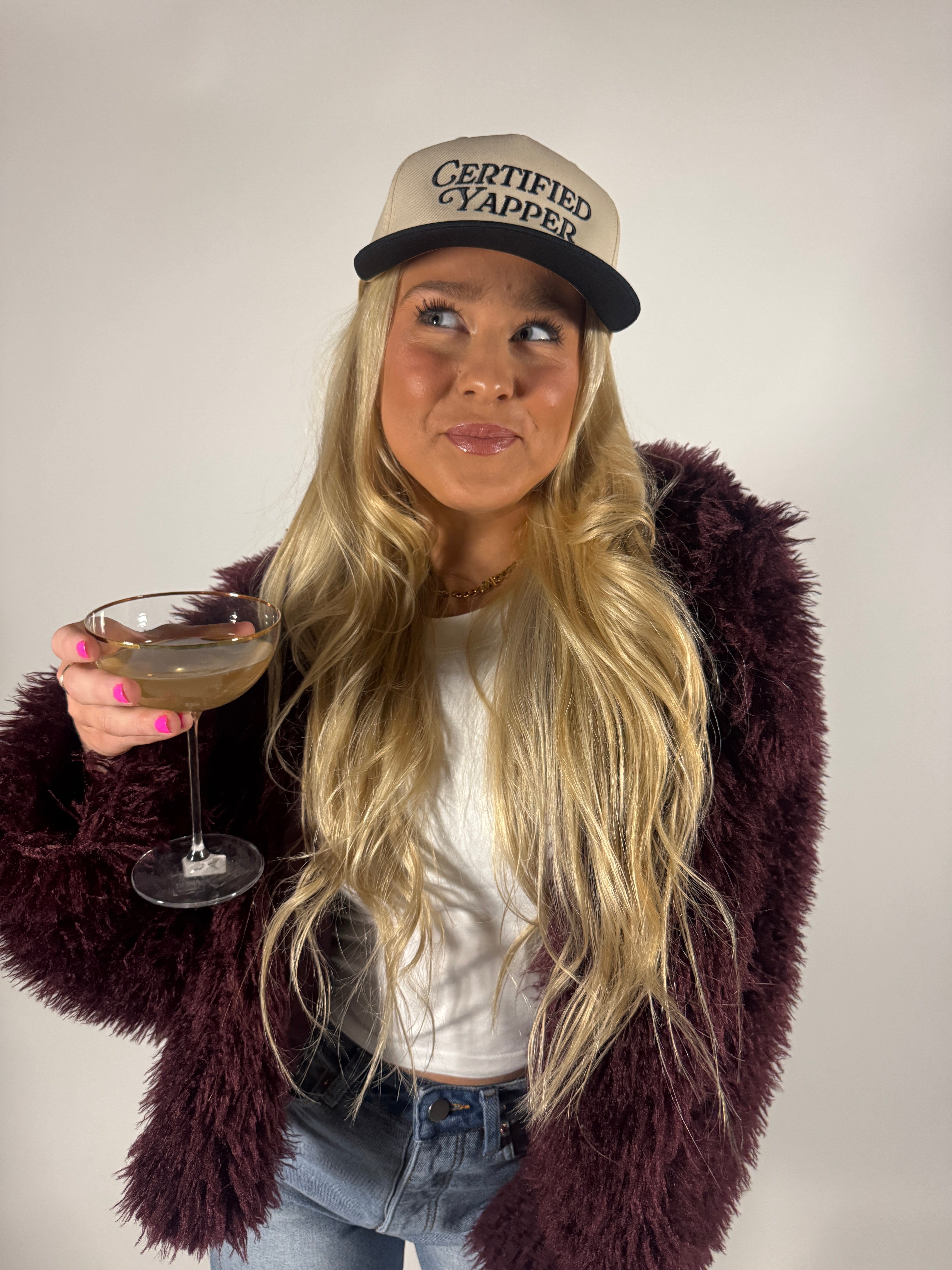 Certified Yapper Two-Toned Vintage Hat