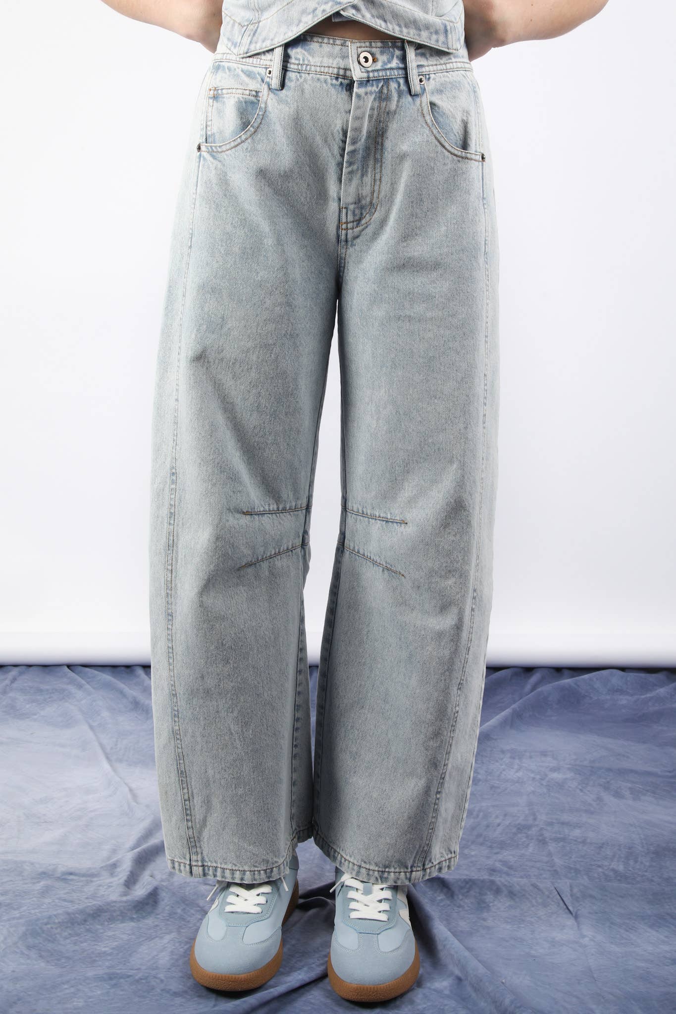 Barrel Leg Comfy Denim Jean Pants