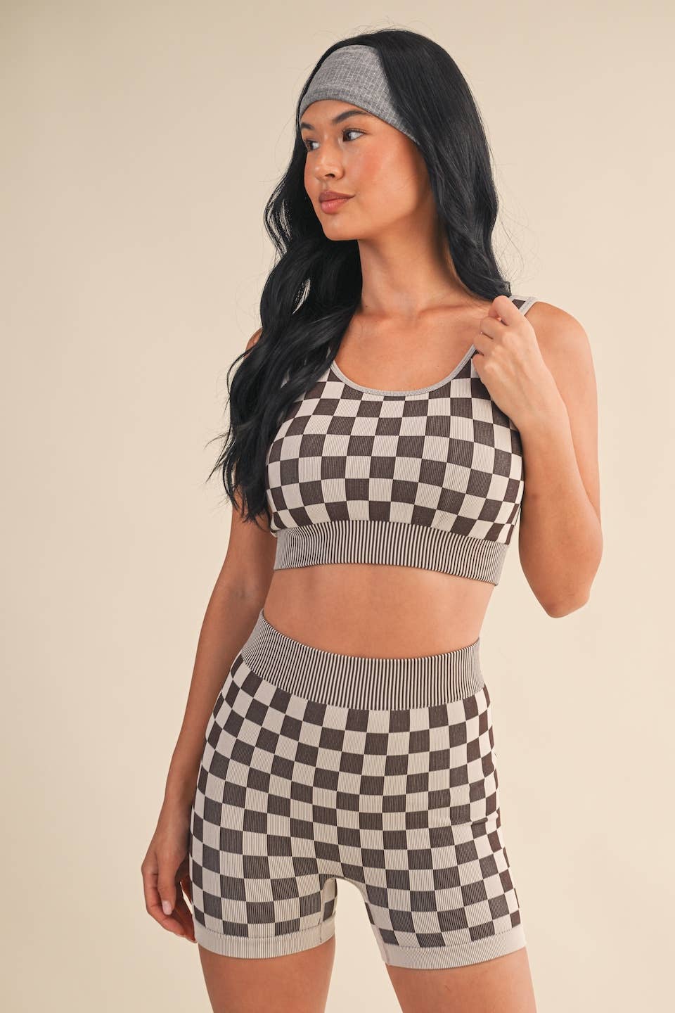 Checkmate Cropped Two Piece Set