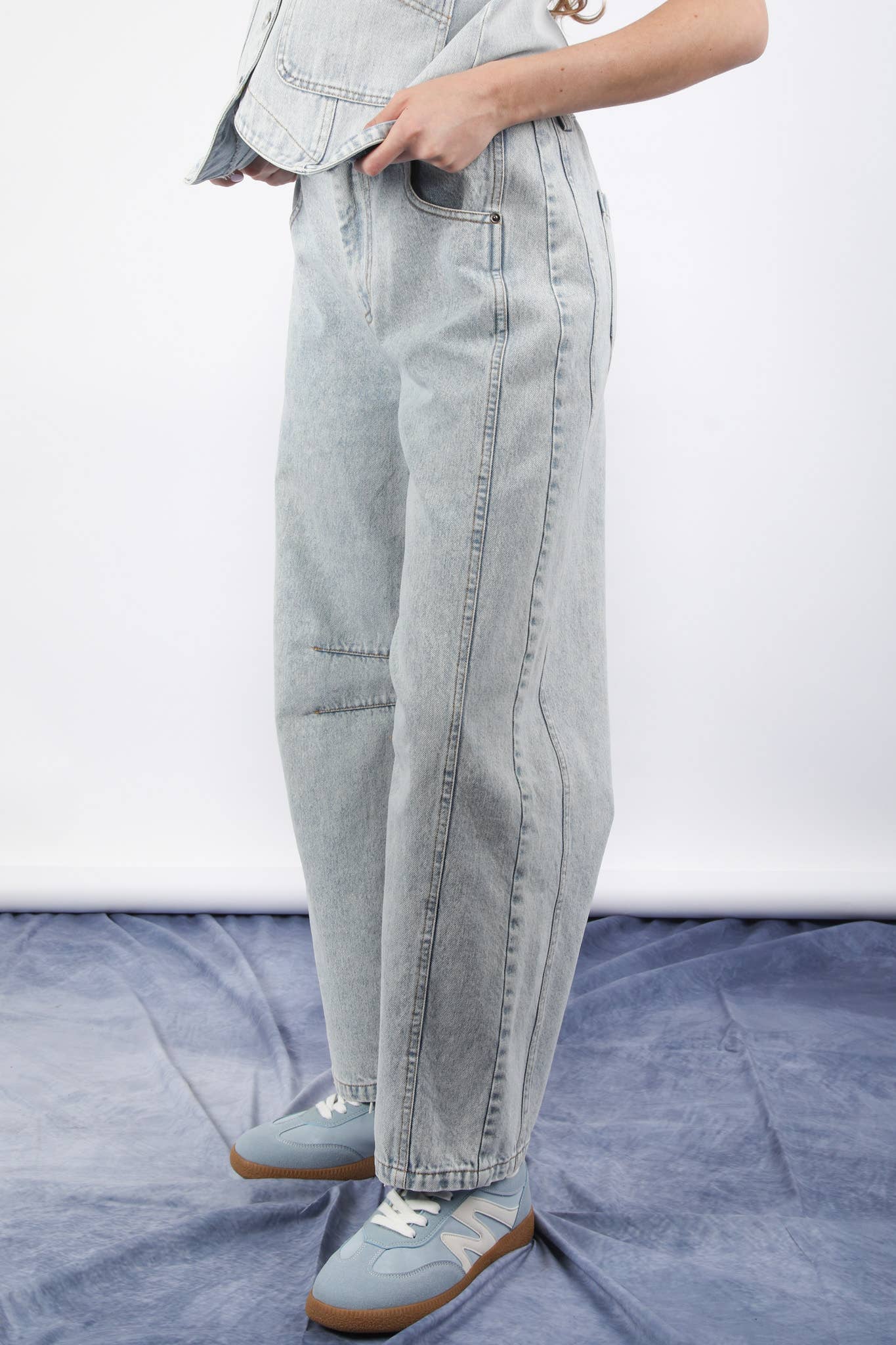 Barrel Leg Comfy Denim Jean Pants