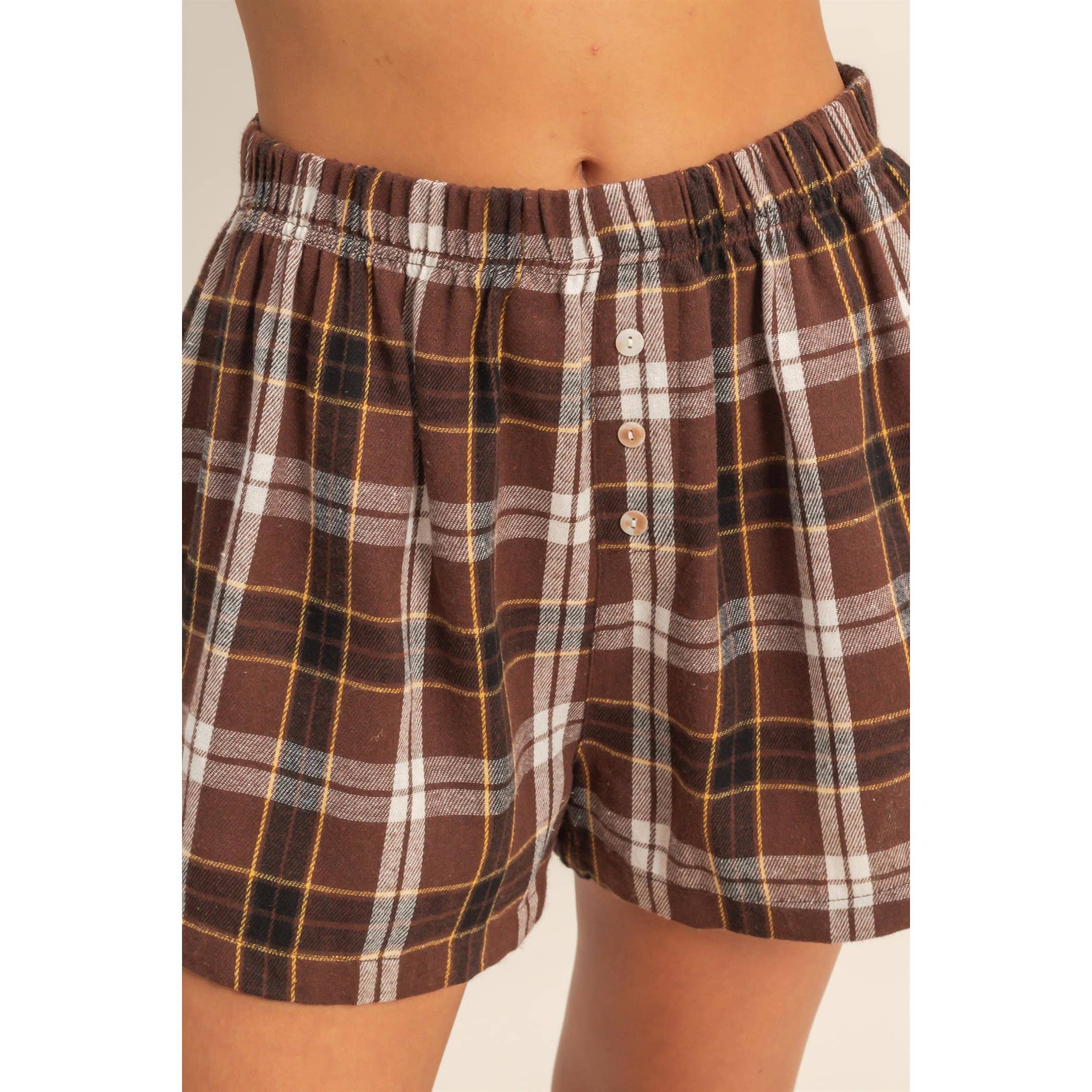 Button-Front Flannel Boxer Shorts