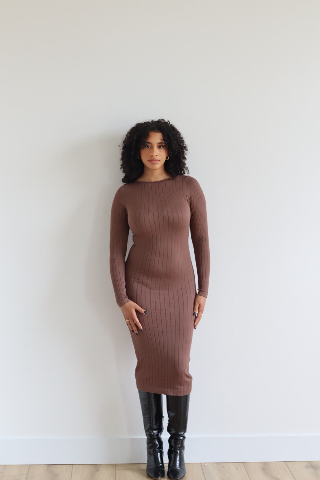 Seamless Ribbed Midi Dress