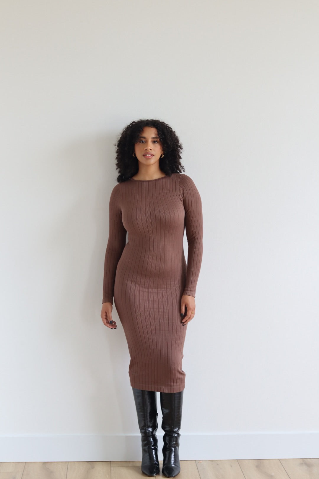 Seamless Ribbed Midi Dress