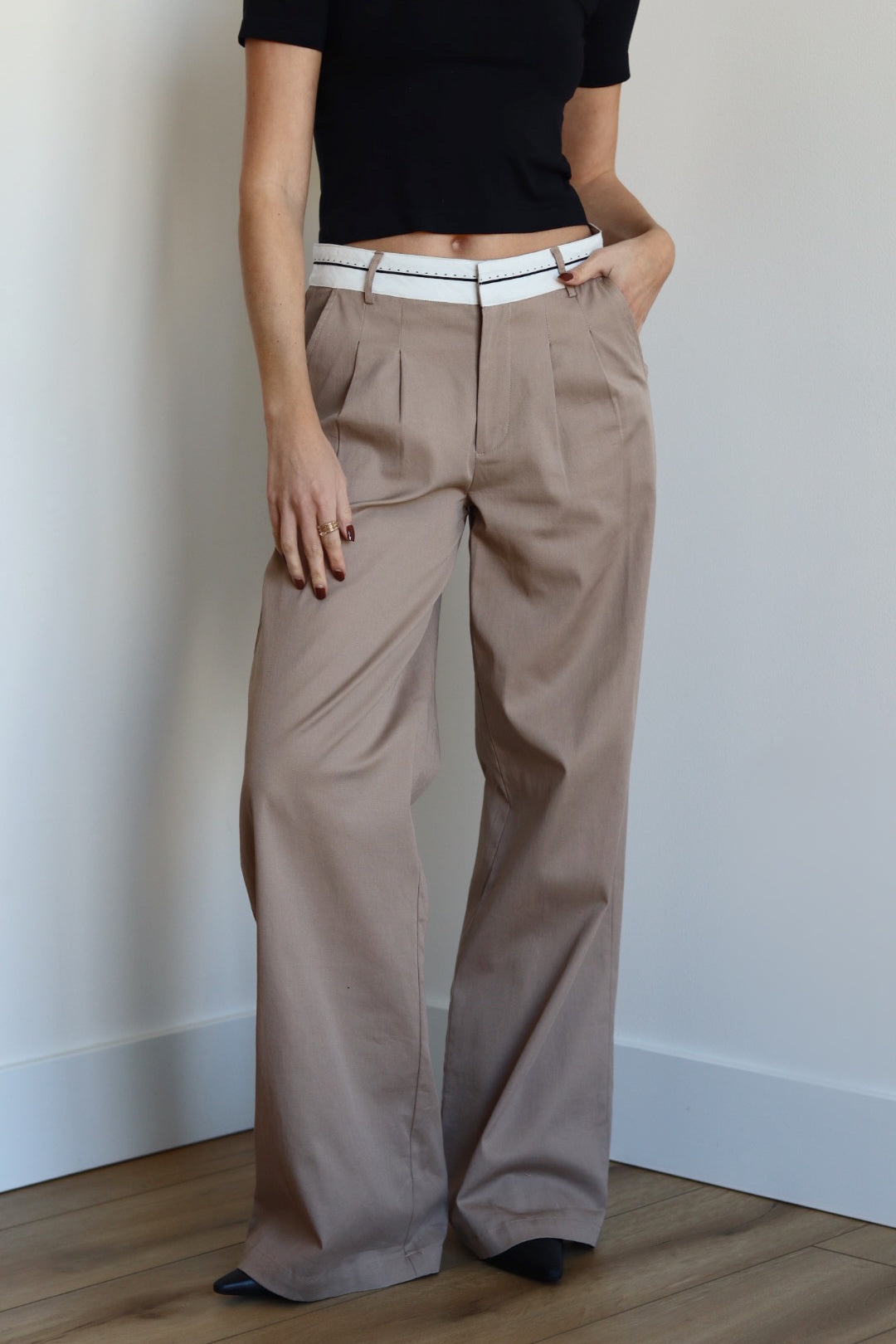 Waistband Detail Trousers