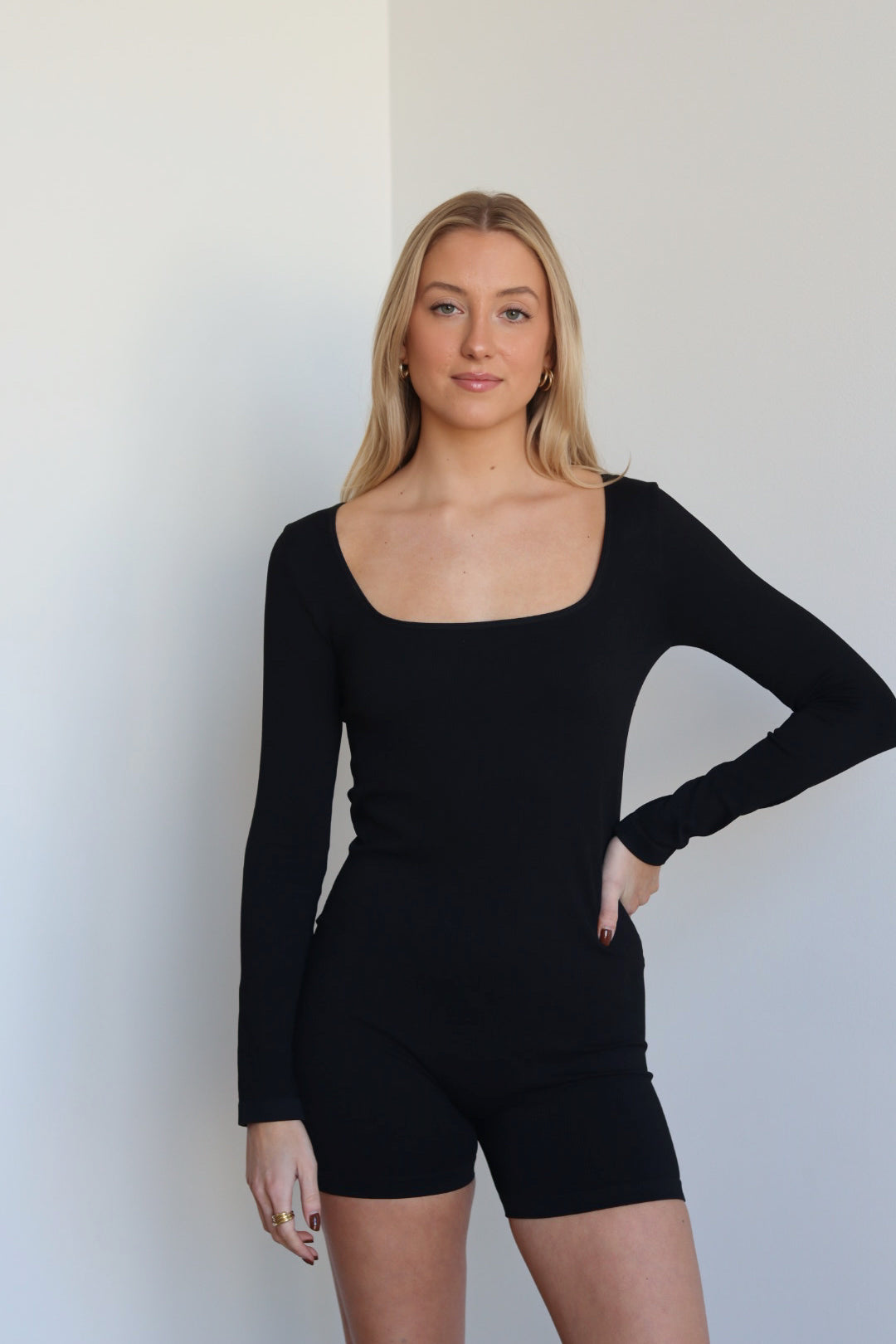 Long Square Neck Romper