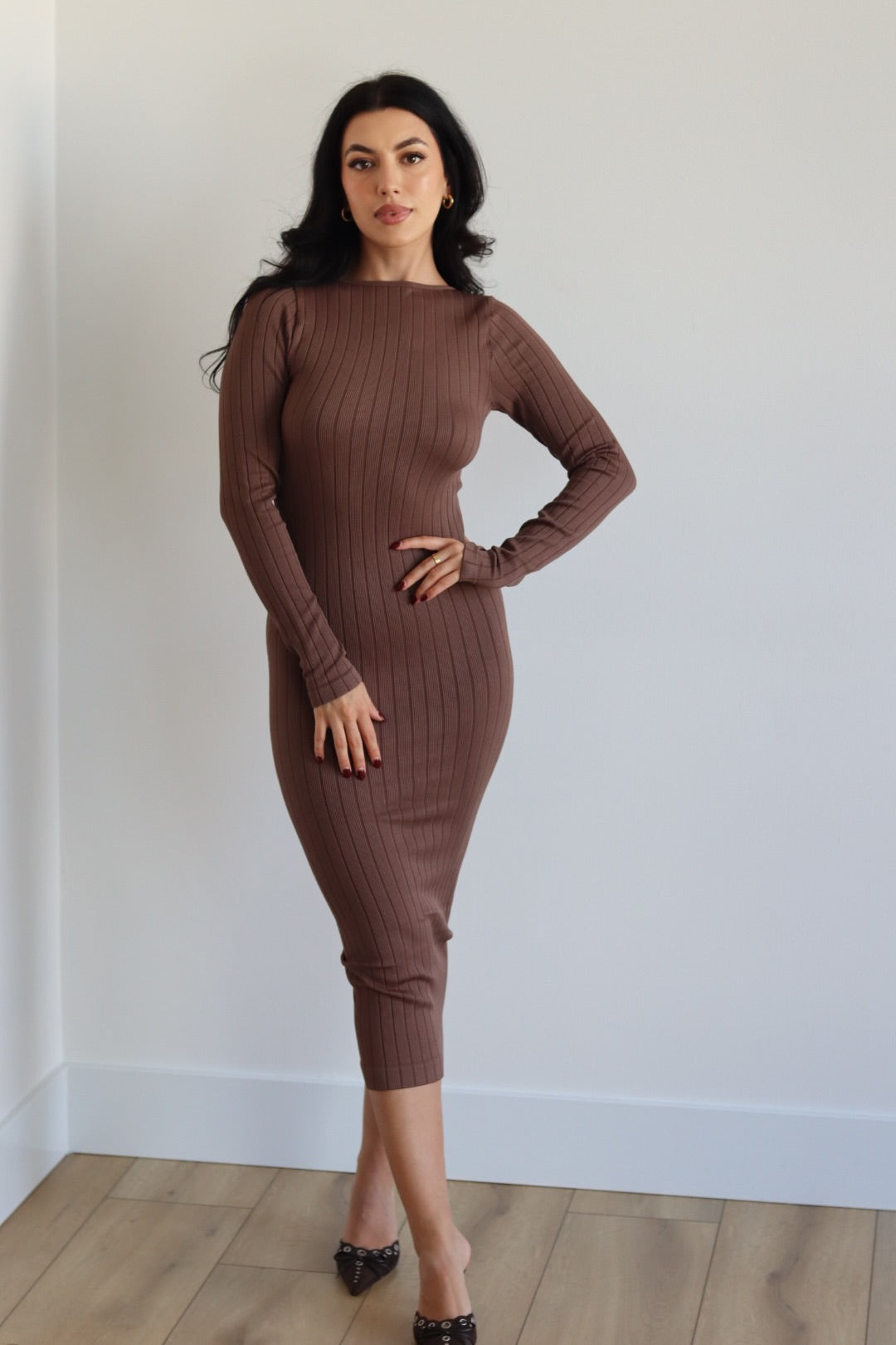 Seamless Ribbed Midi Dress