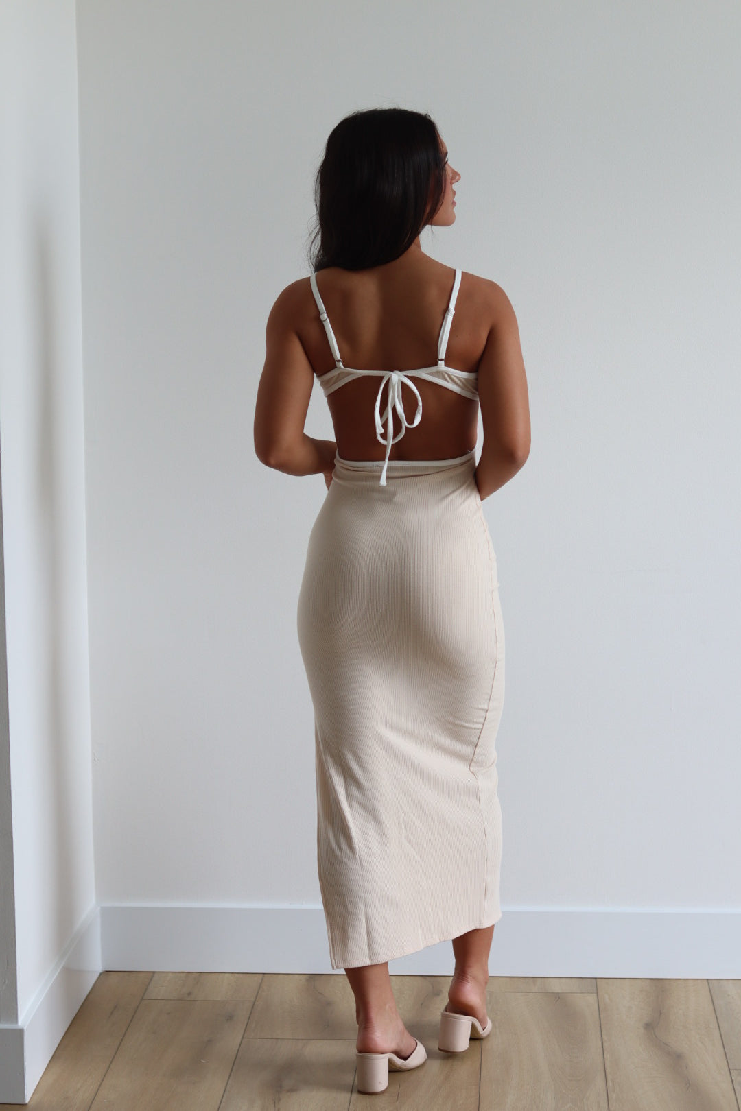 Open Back Midi Dress