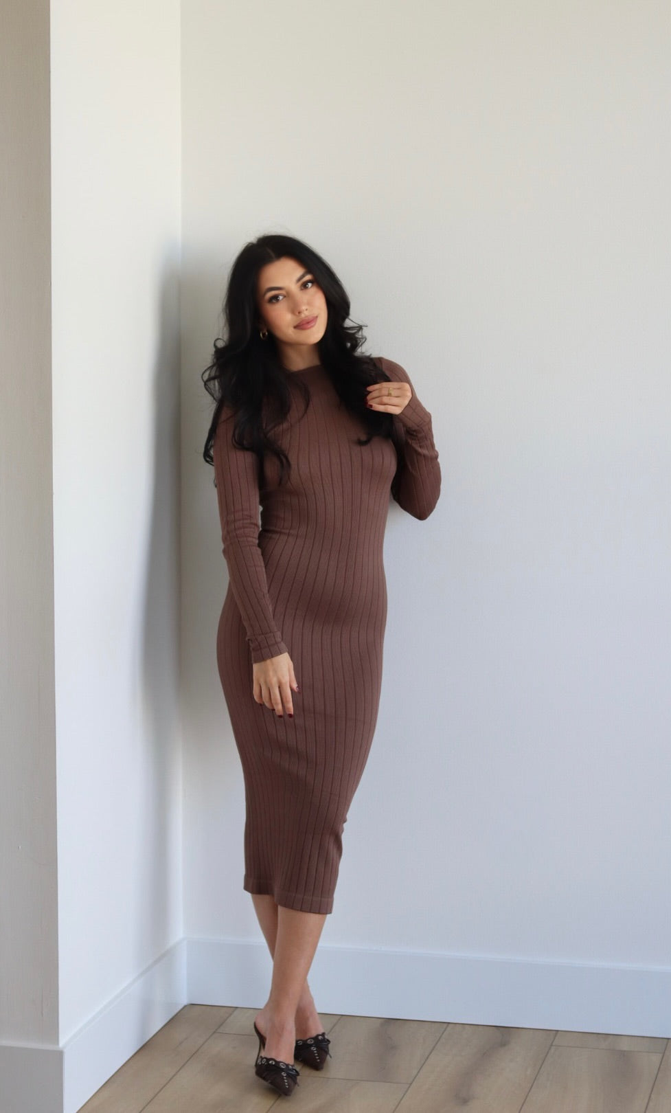 Seamless Ribbed Midi Dress