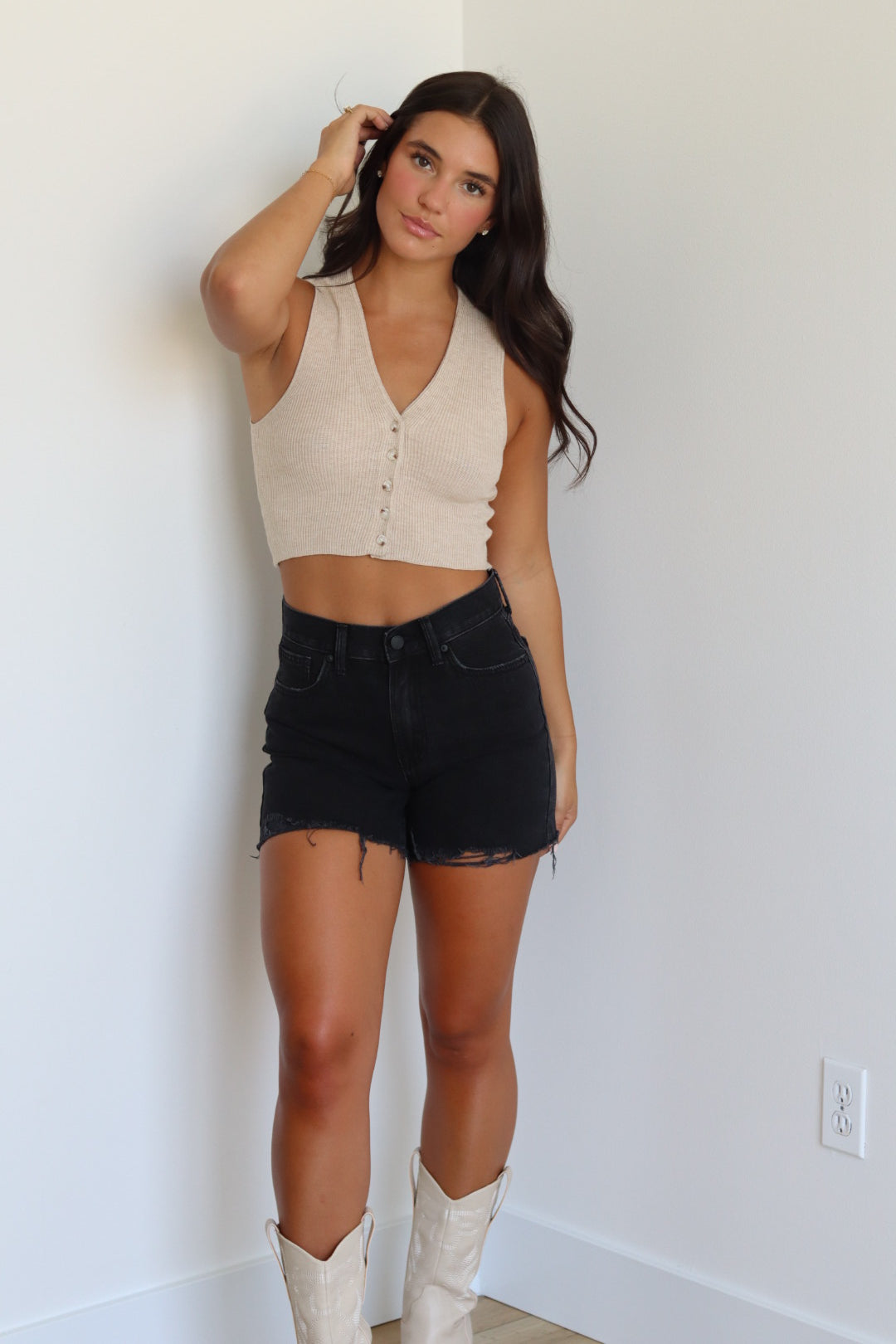 Dad Cutoff Denim Short