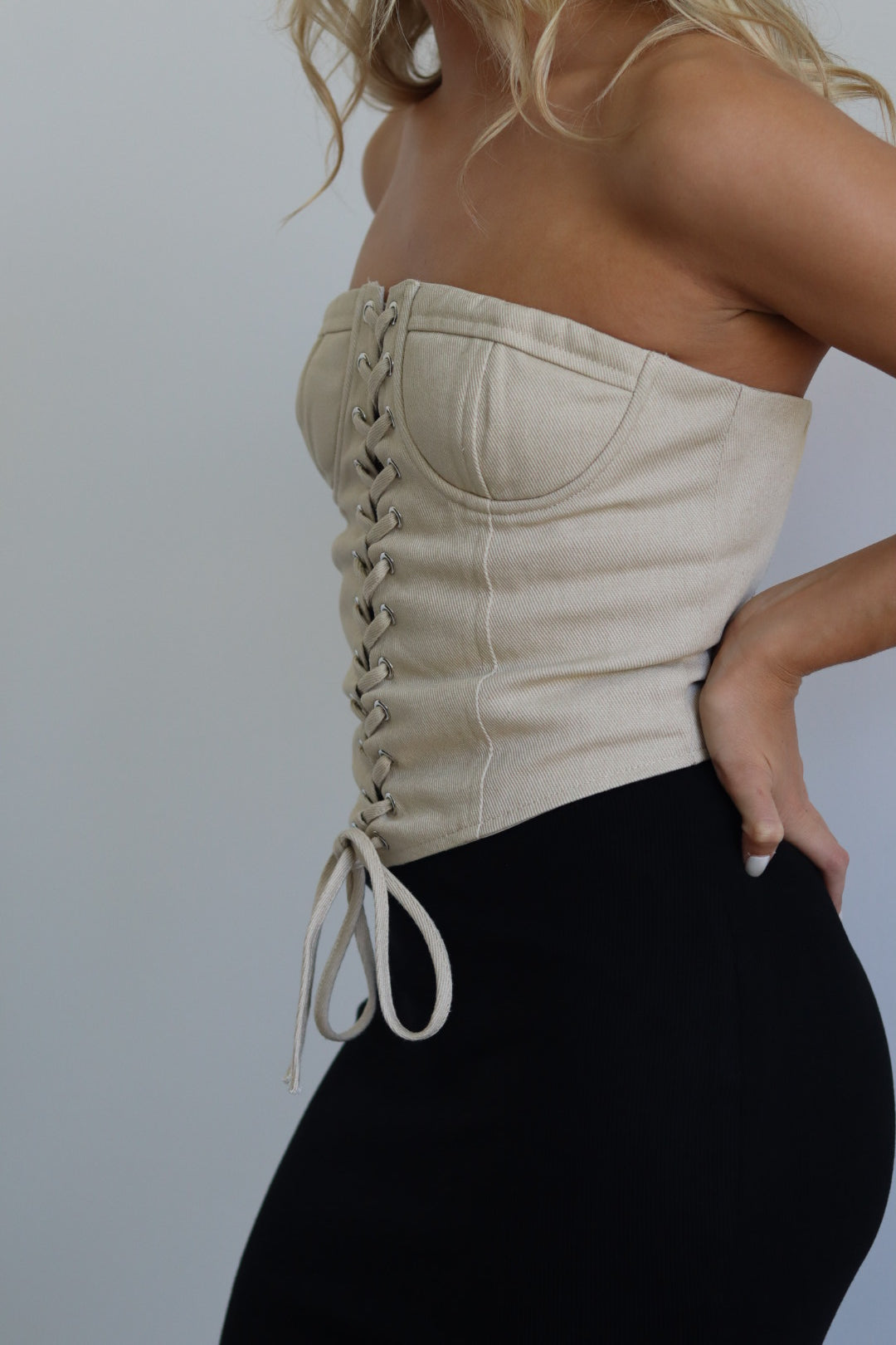 Bustier Lace Up Top