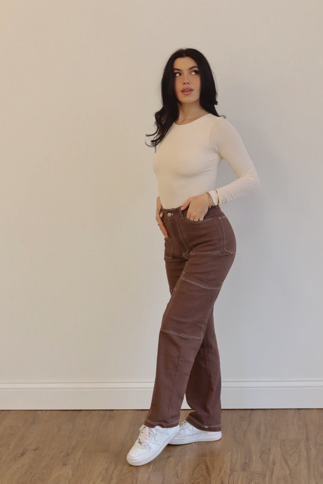 Contrast Stitch Cargo Pant