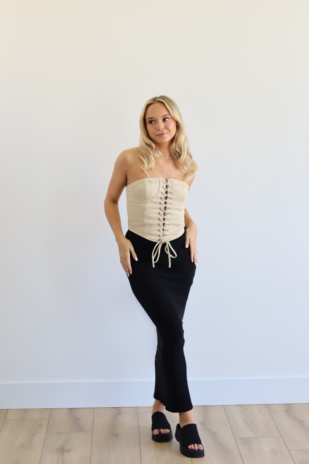 Bustier Lace Up Top