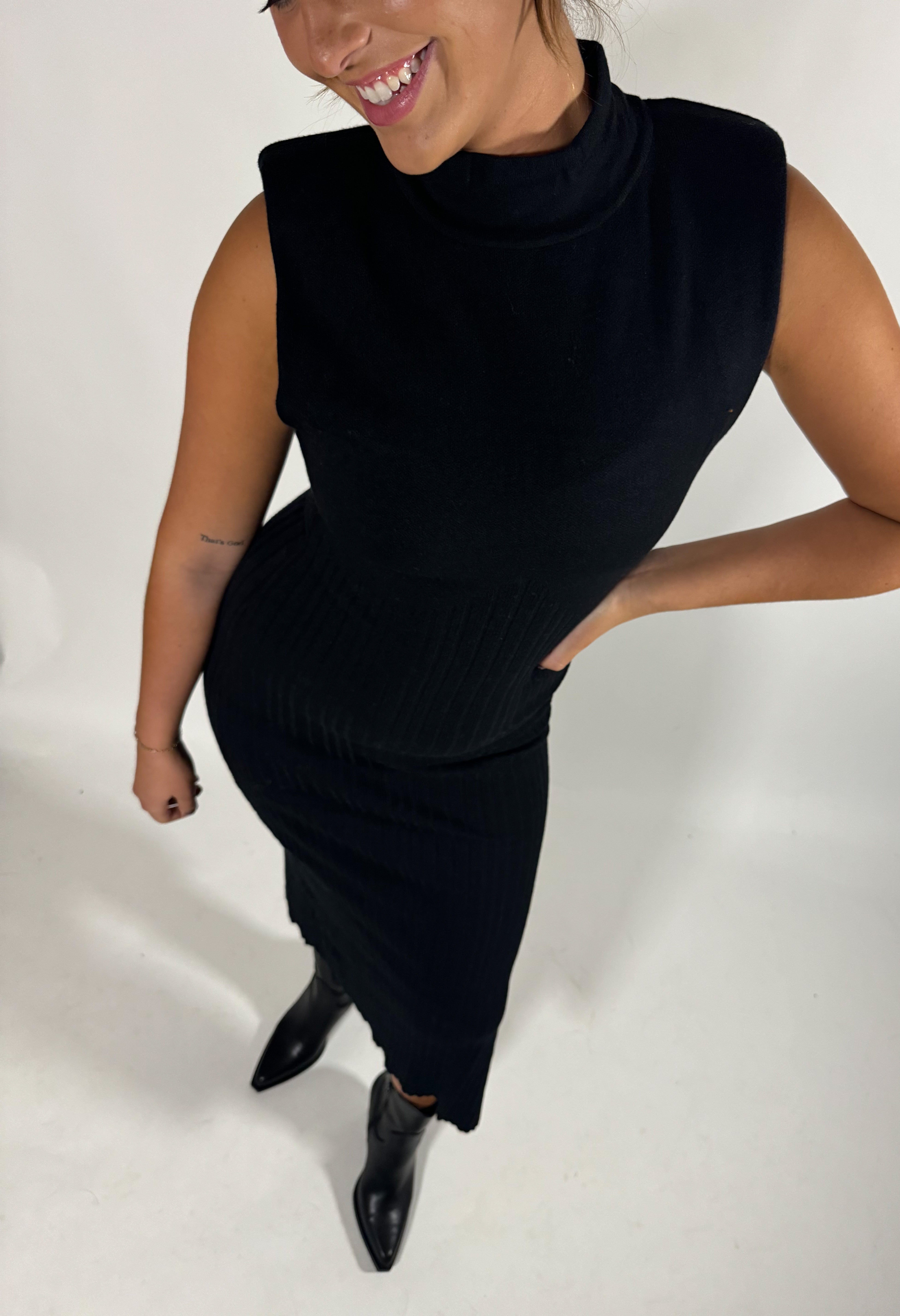 Power Shoulder Bodycon Dress