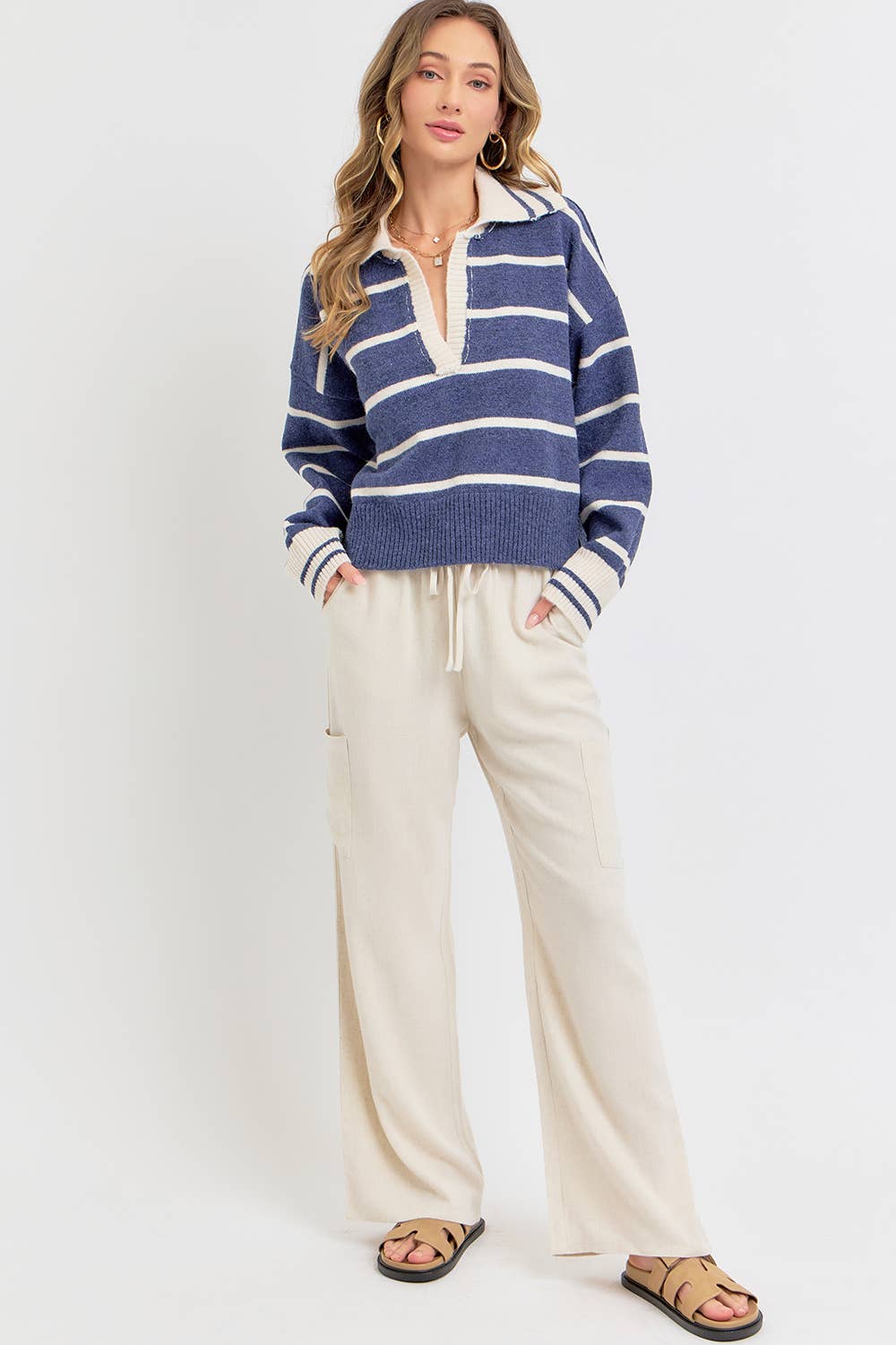 Linen Pull-On Pants
