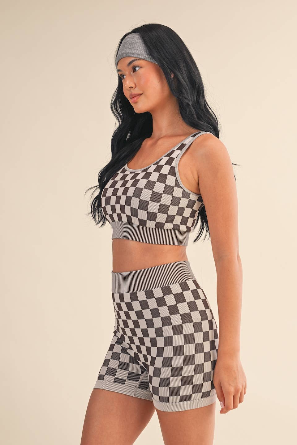 Checkmate Cropped Two Piece Set