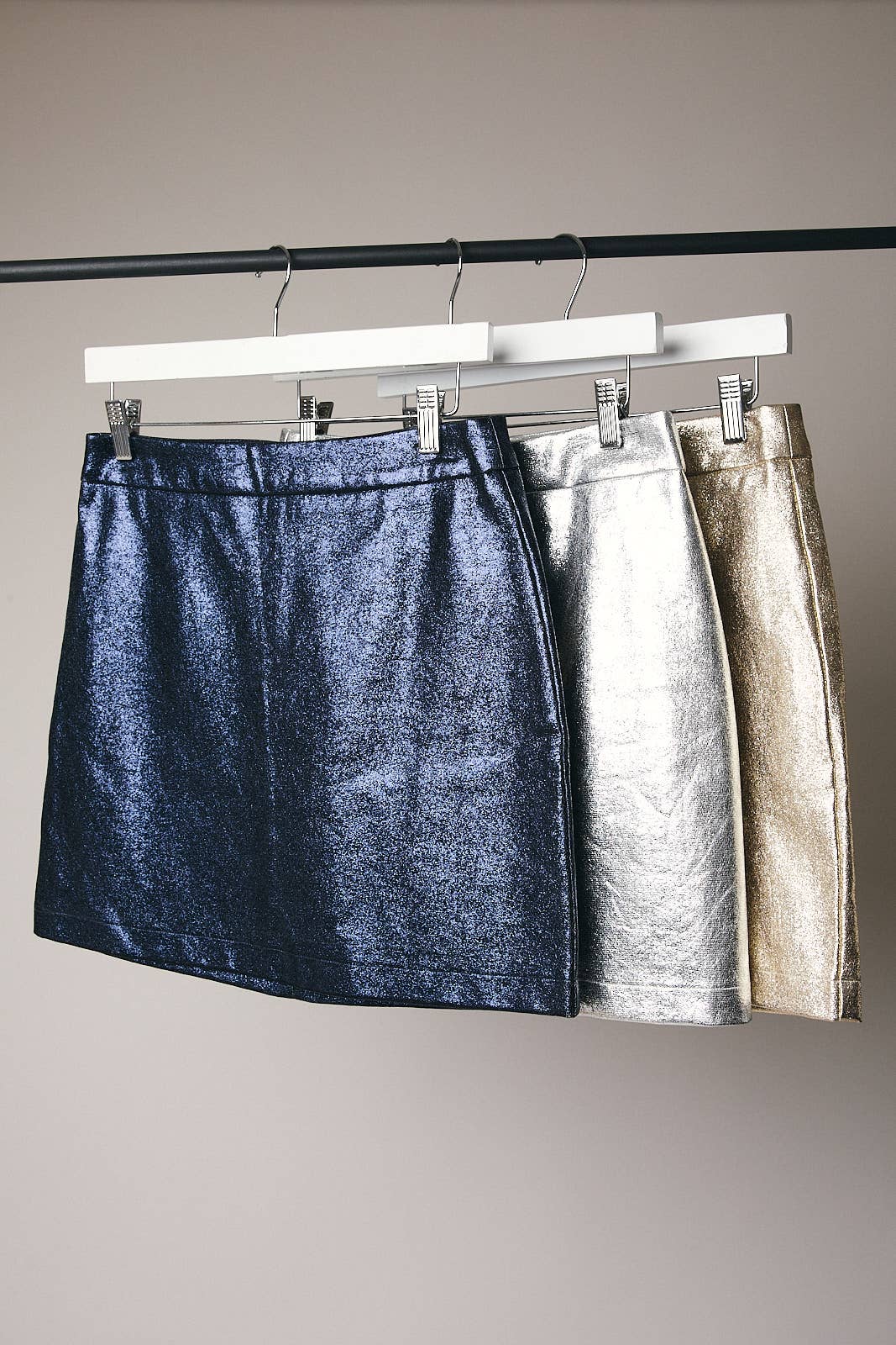 Foil Faux Leather Mini Skirt