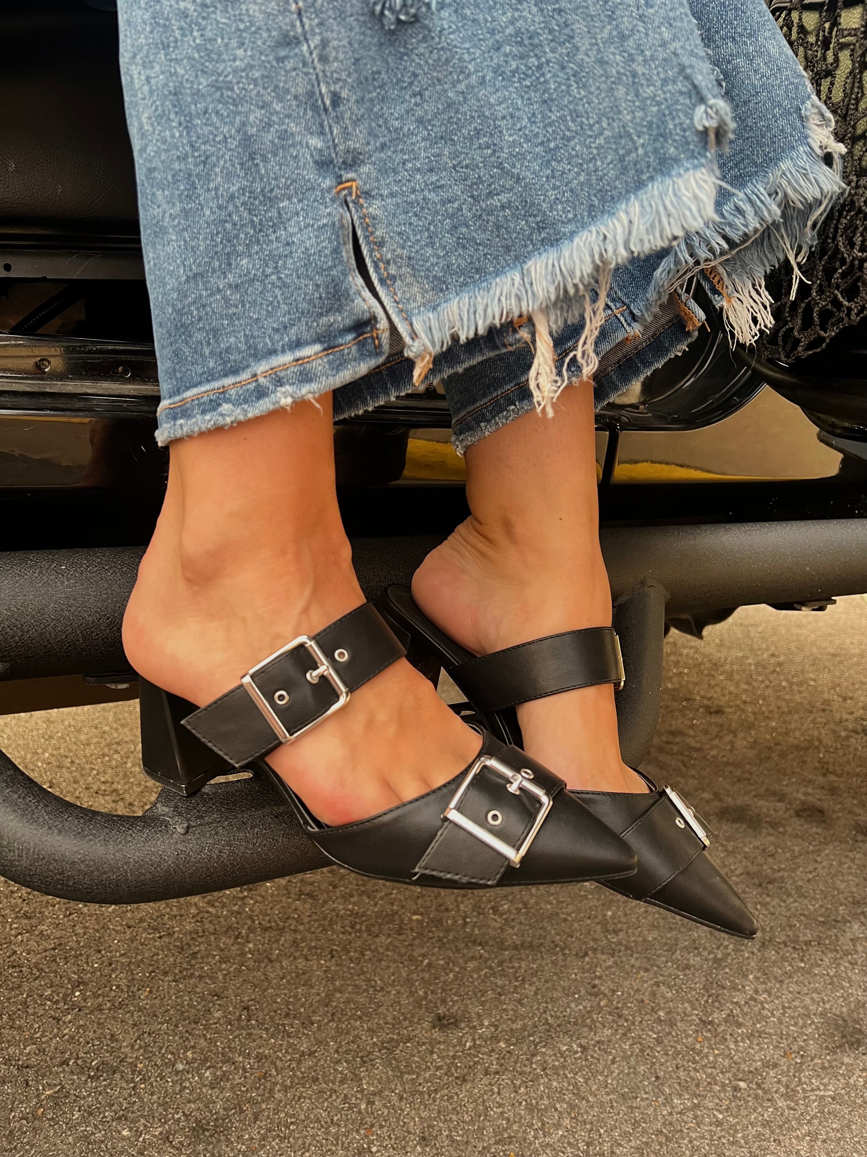 Pointed Buckle Heel