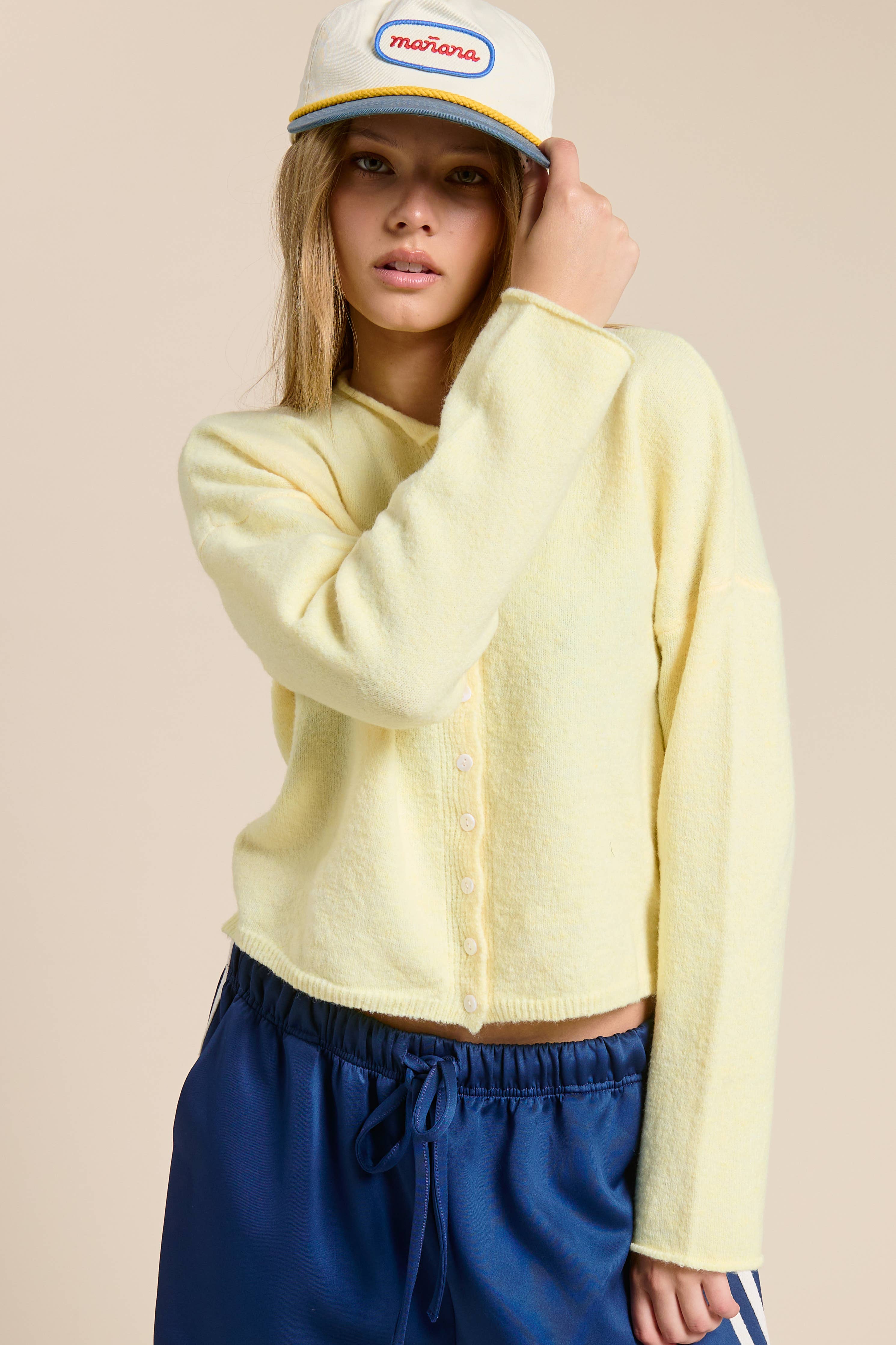Essential Button Down Cardigan Top