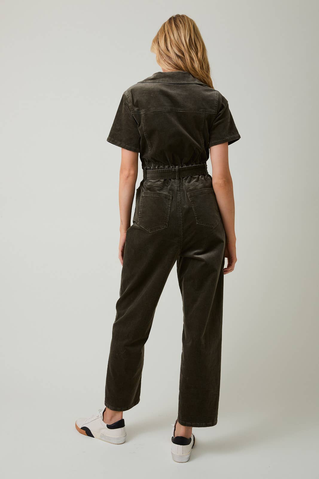 Velvet Olive Zip Up Utility Jumpsuit