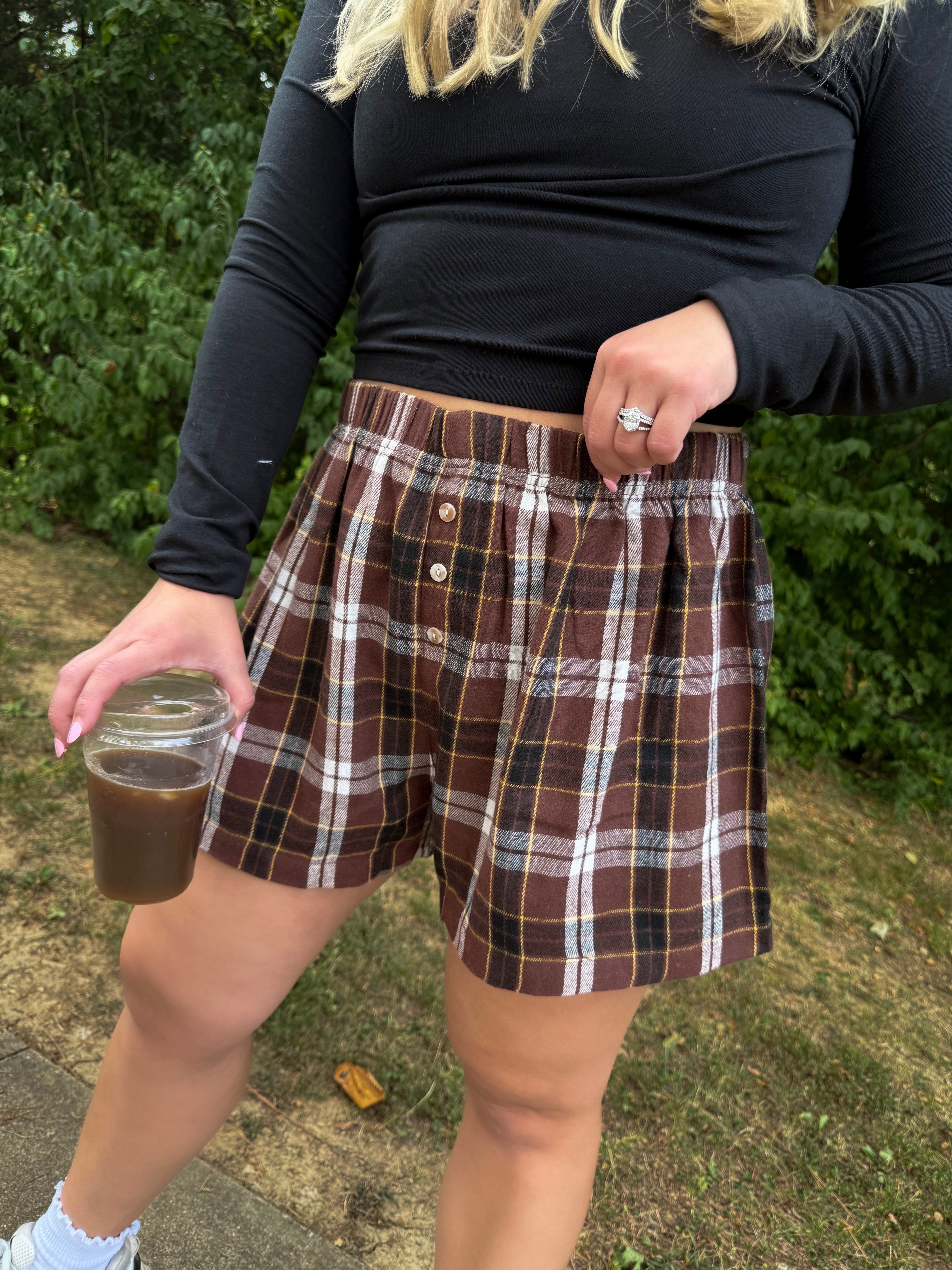 Button-Front Flannel Boxer Shorts