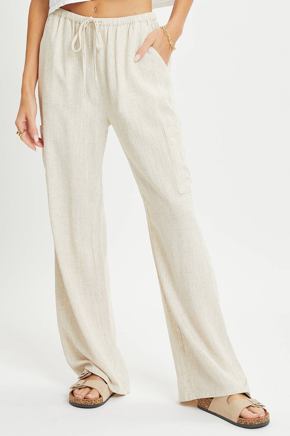 Linen Pull-On Pants