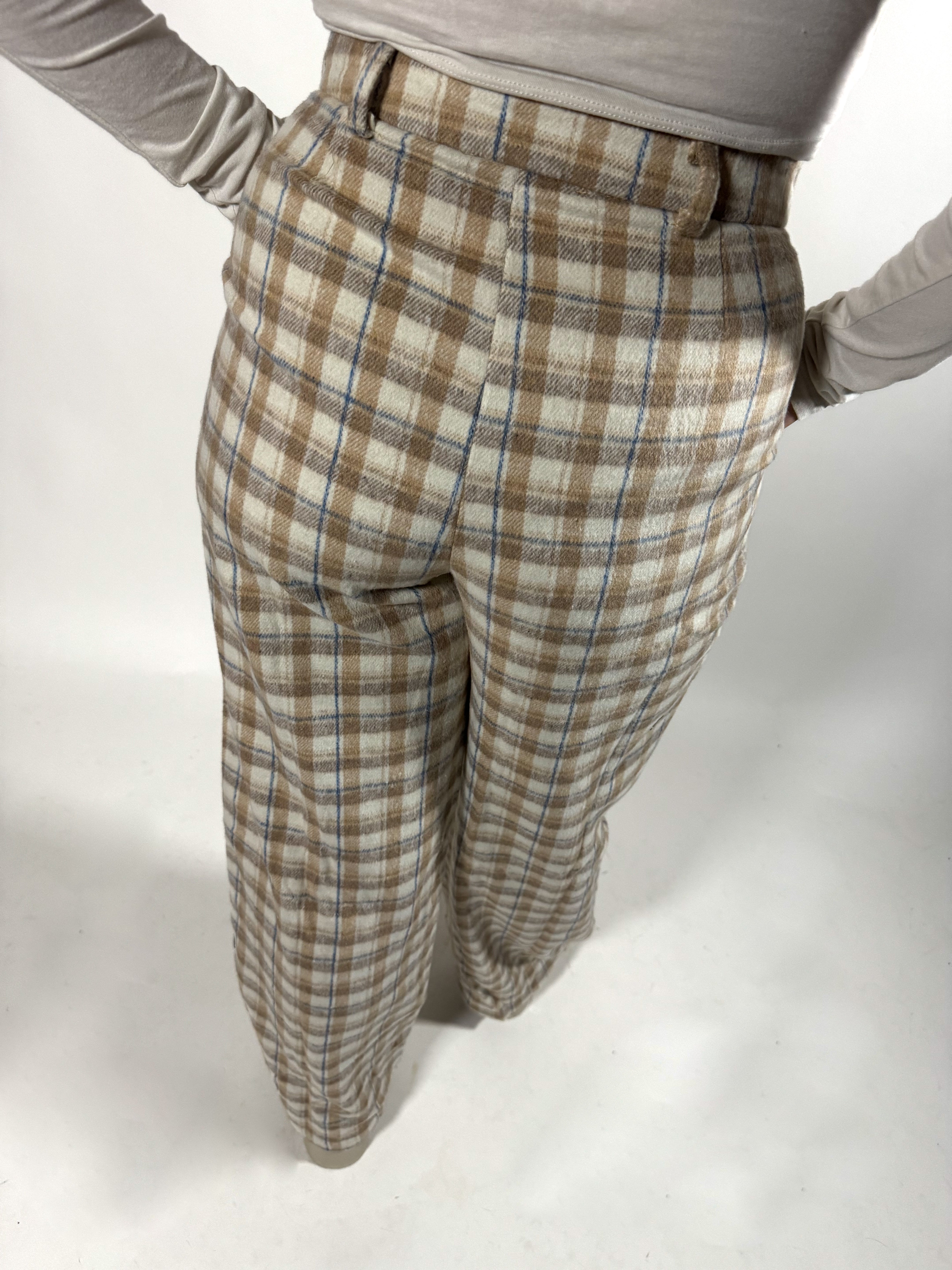 Plaid Straight Leg Pants