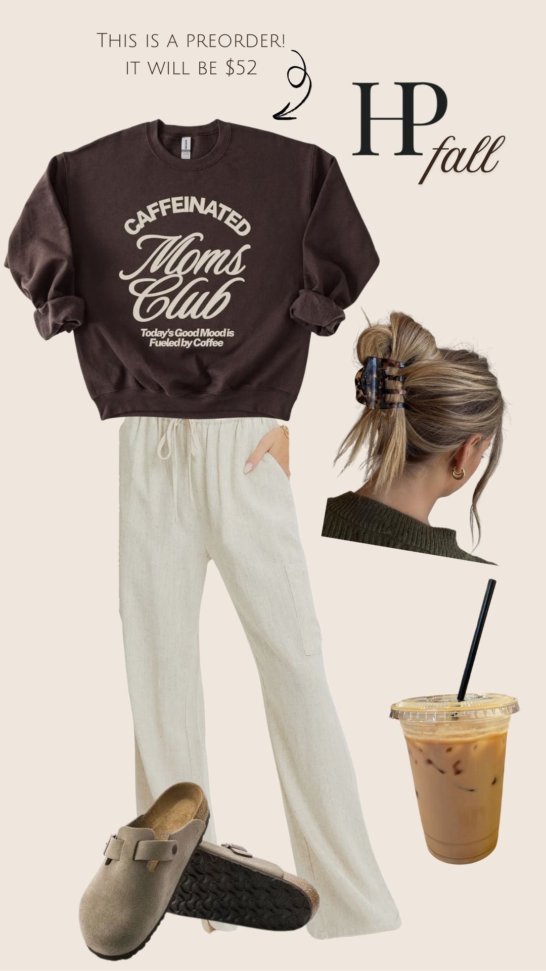 Caffeinated Moms Club Coffee Mama Mother Graphic Sweatshirt