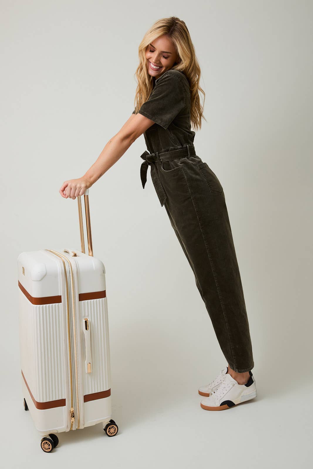Velvet Olive Zip Up Utility Jumpsuit