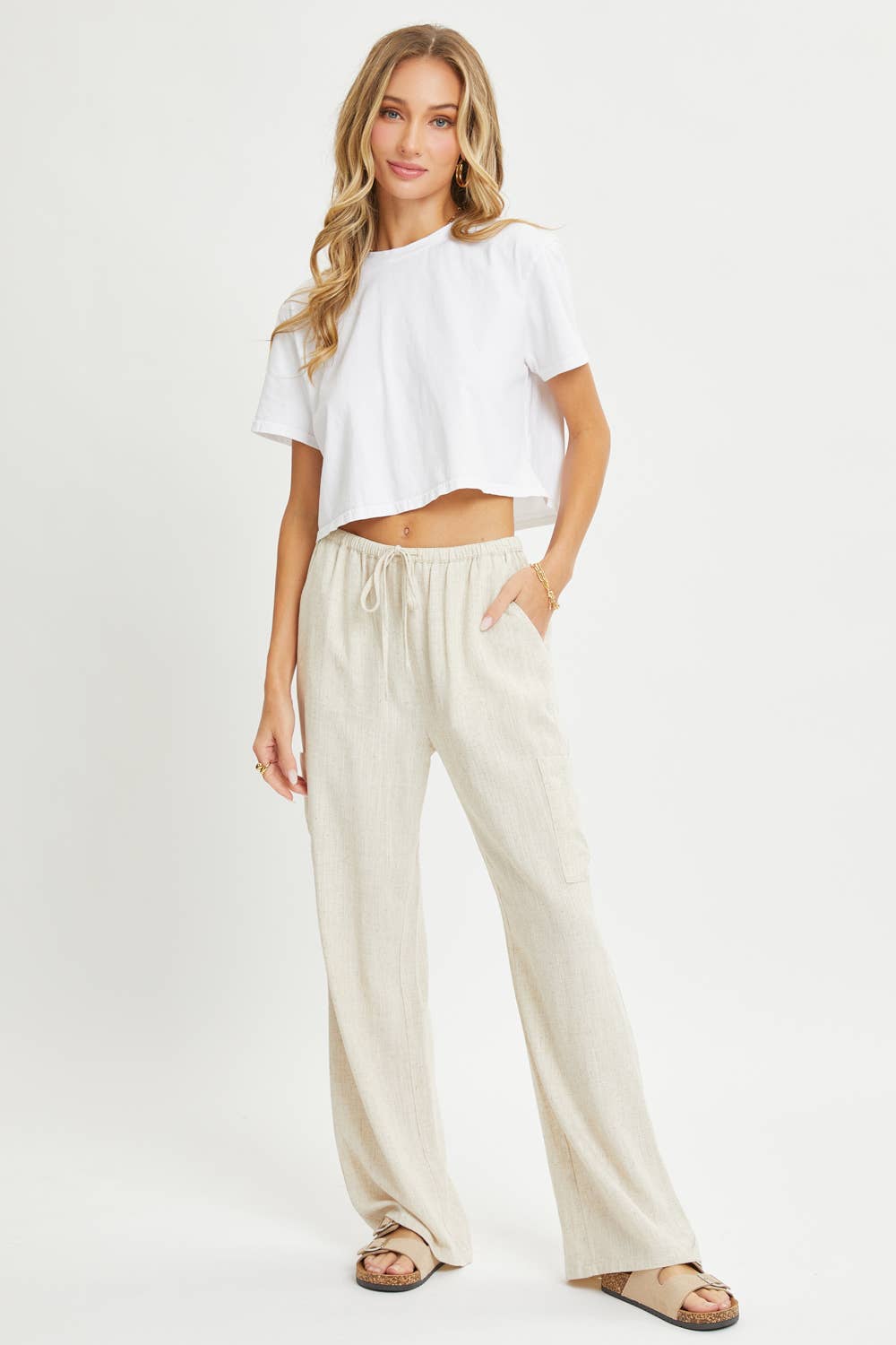 Linen Pull-On Pants