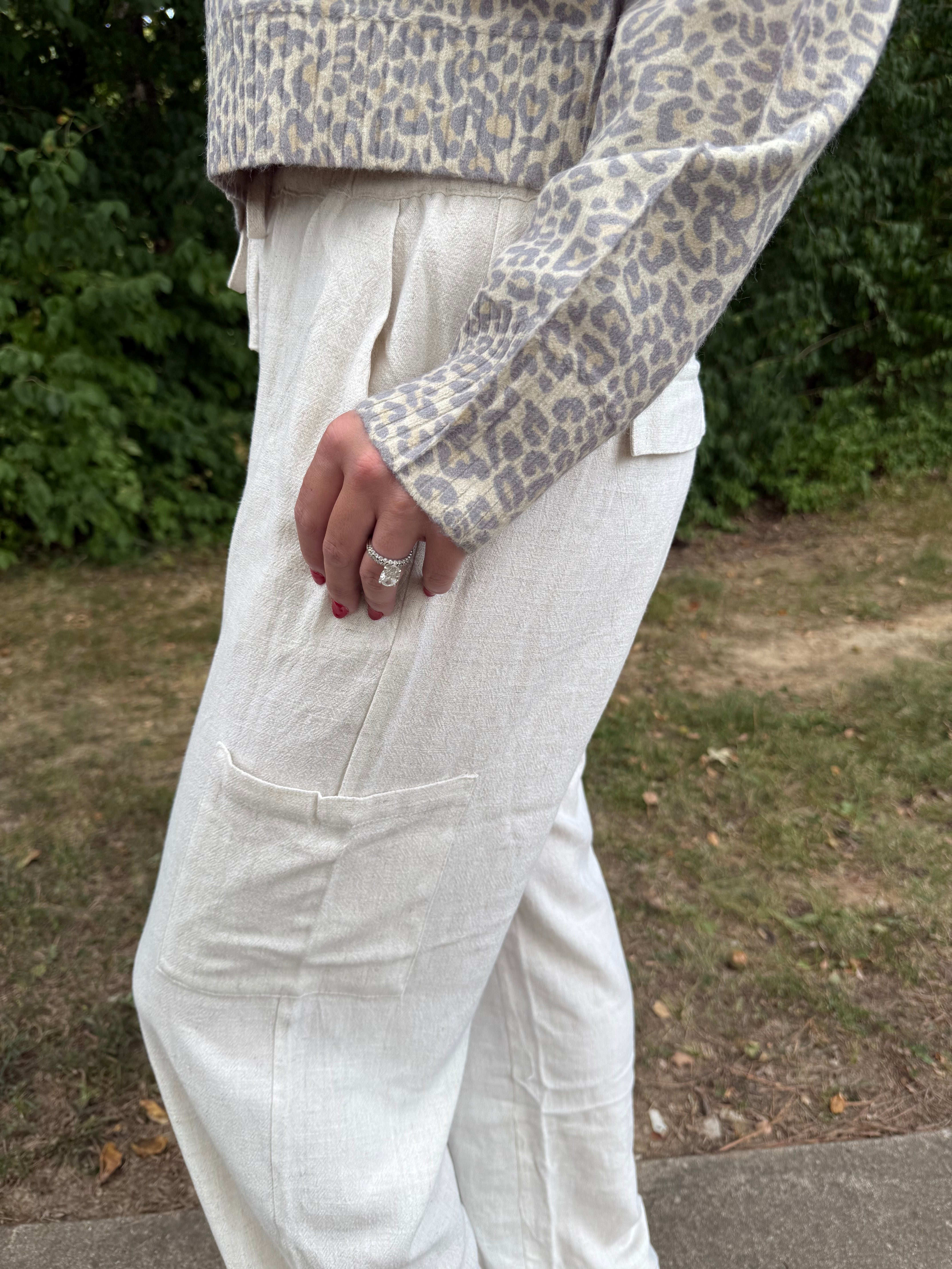 Linen Pull-On Pants