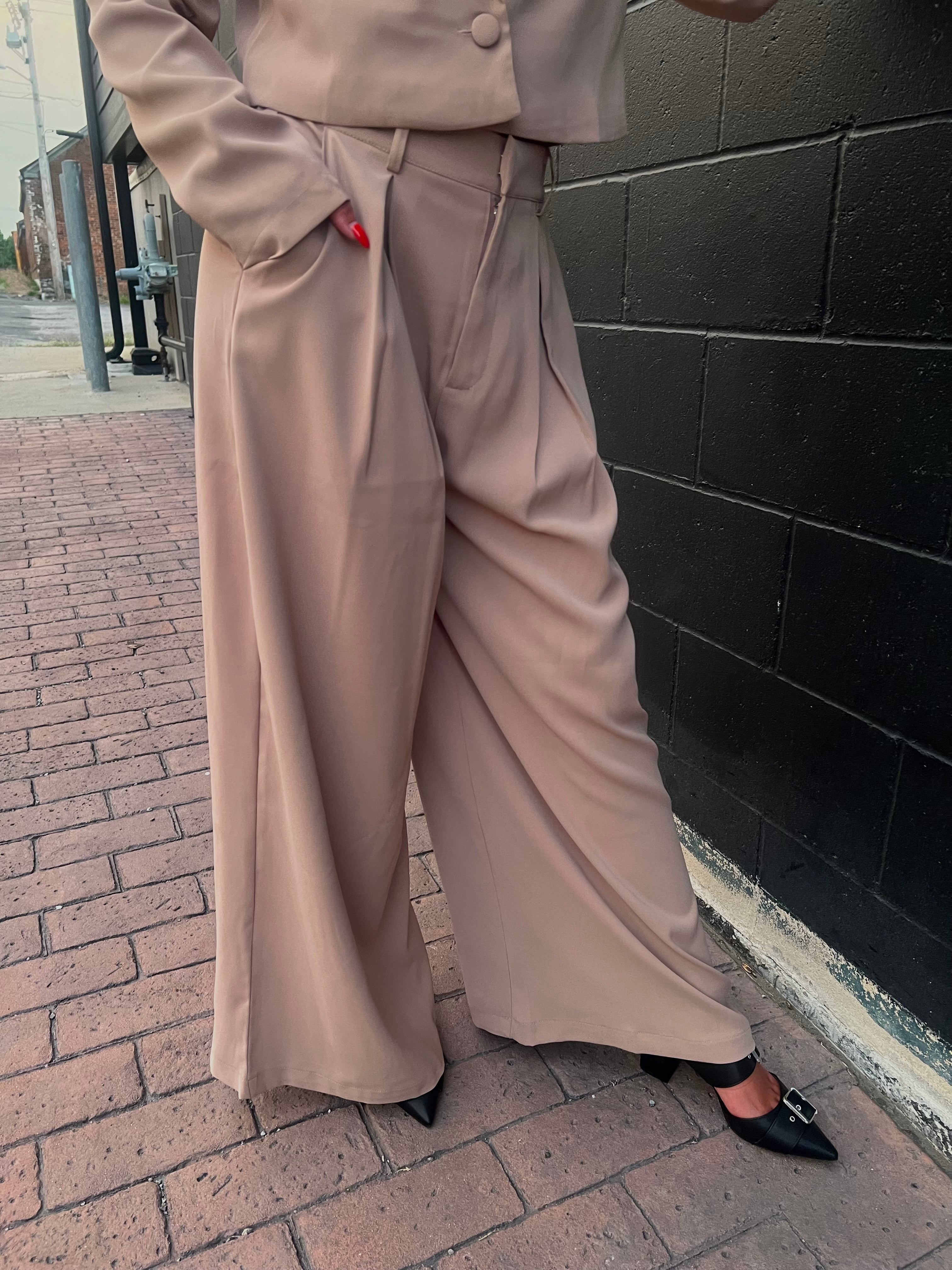 Cropped Blazer & Wide Leg Pants Set