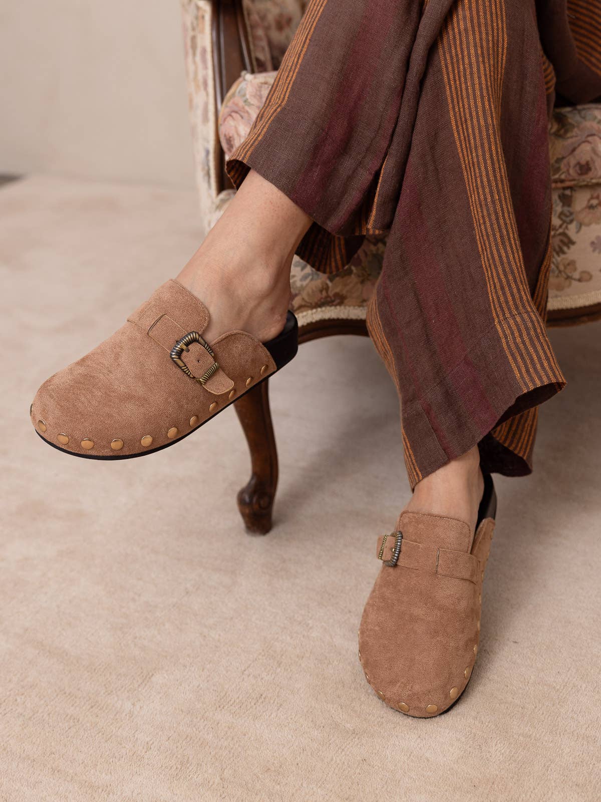 Studded Buckle Clog