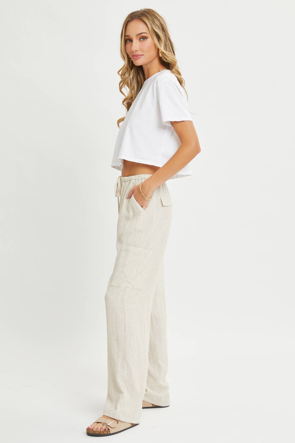 Linen Pull-On Pants