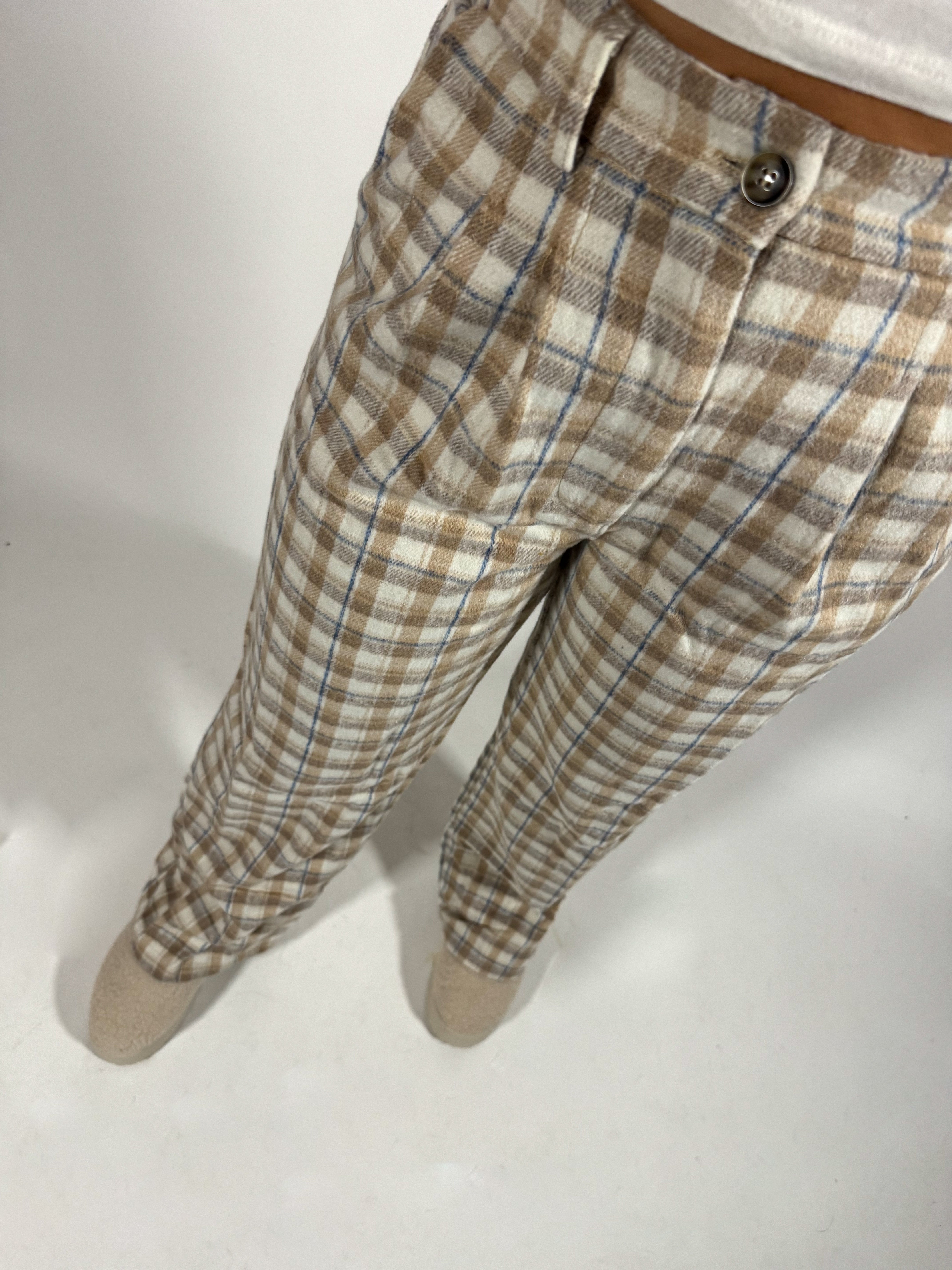 Plaid Straight Leg Pants