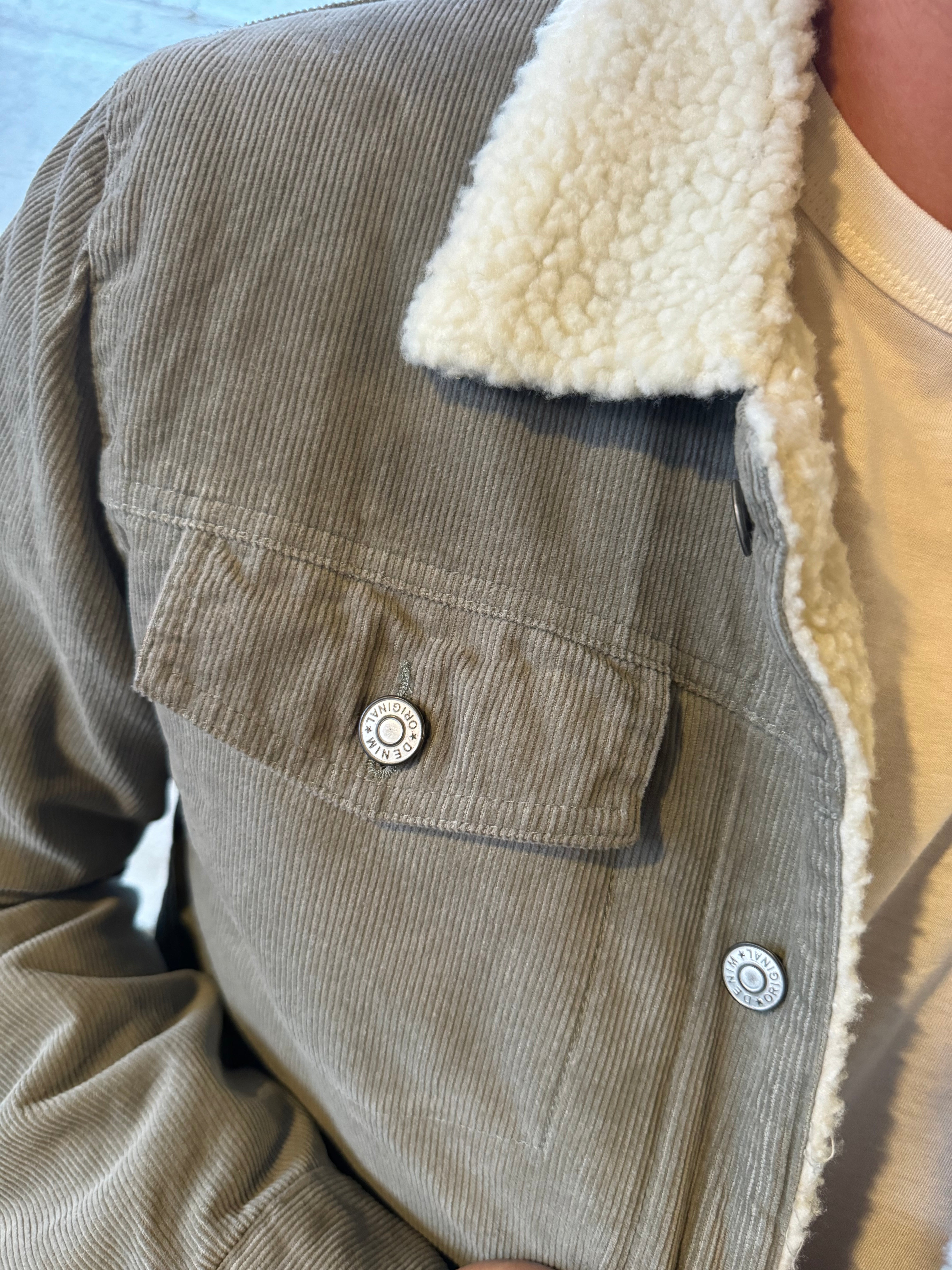 Corduroy Sherpa Lined Trucker Jacket